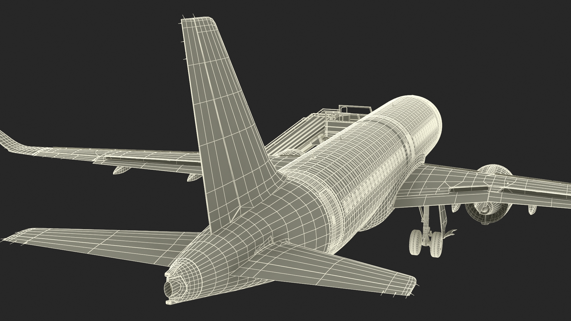 3D Airbus Delta with Passenger Steps model