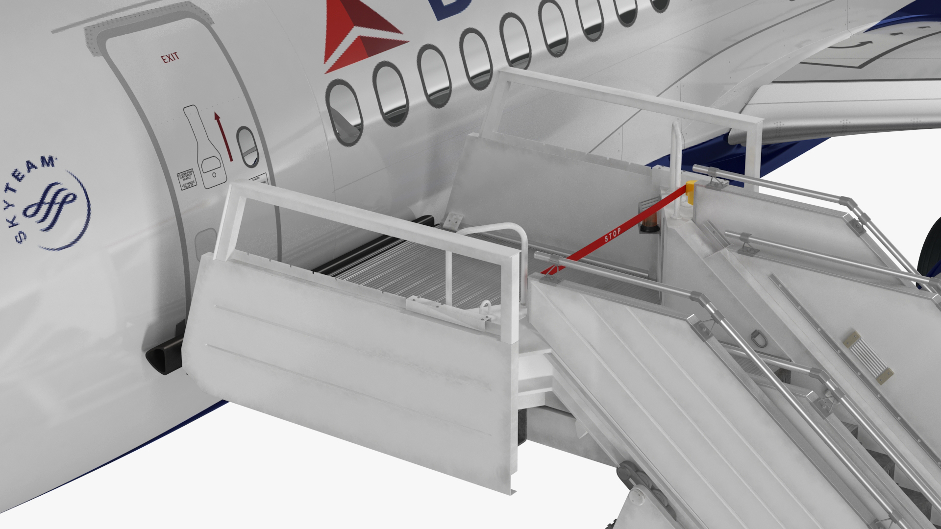 3D Airbus Delta with Passenger Steps model