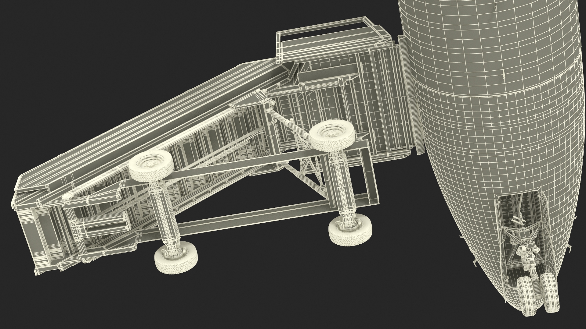 3D Airbus Delta with Passenger Steps model
