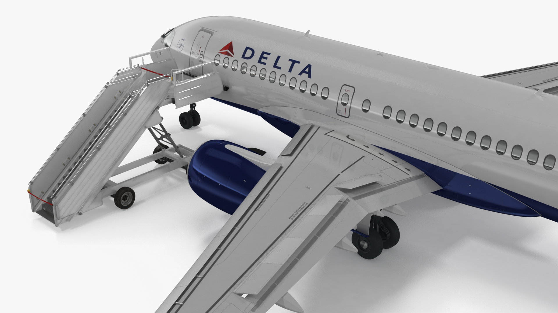 3D Airbus Delta with Passenger Steps model