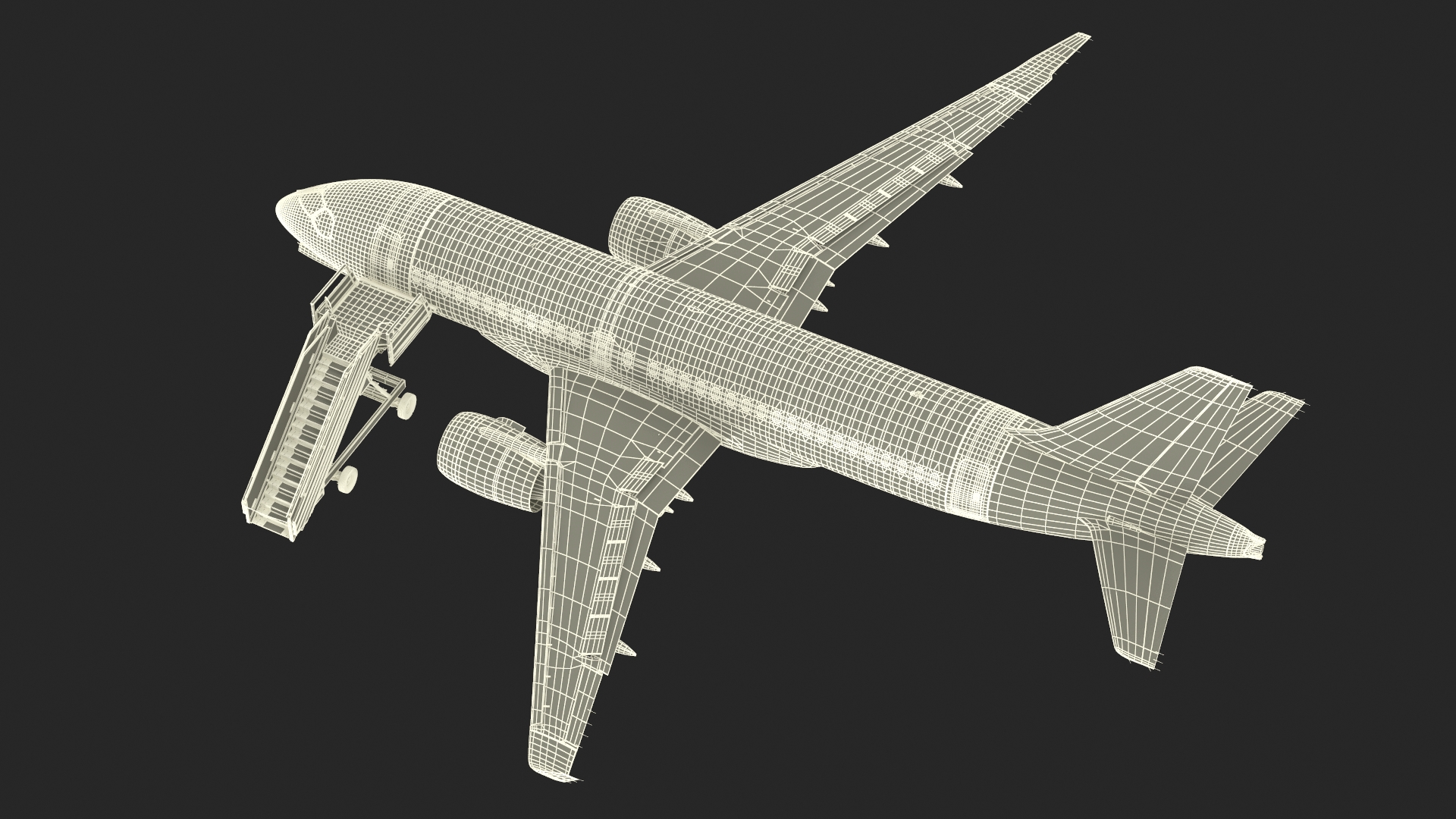 3D Airbus Delta with Passenger Steps model