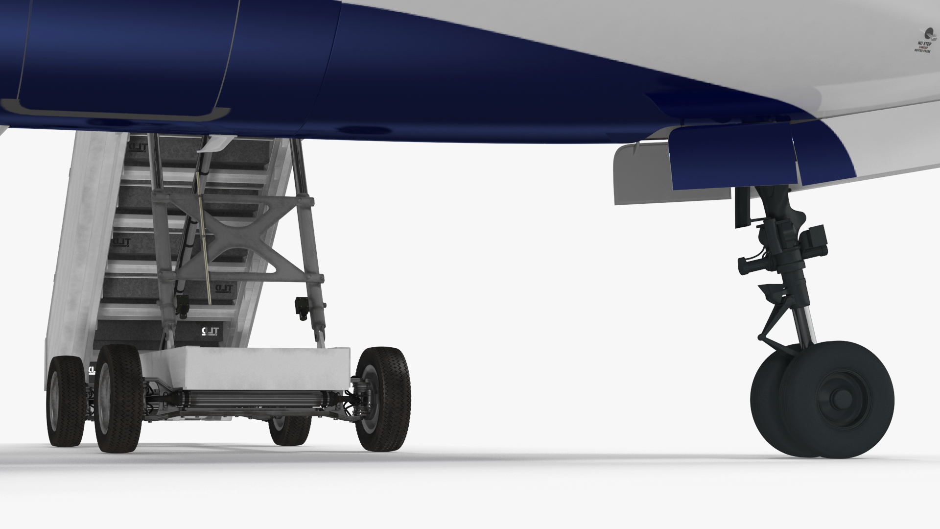 3D Airbus Delta with Passenger Steps model