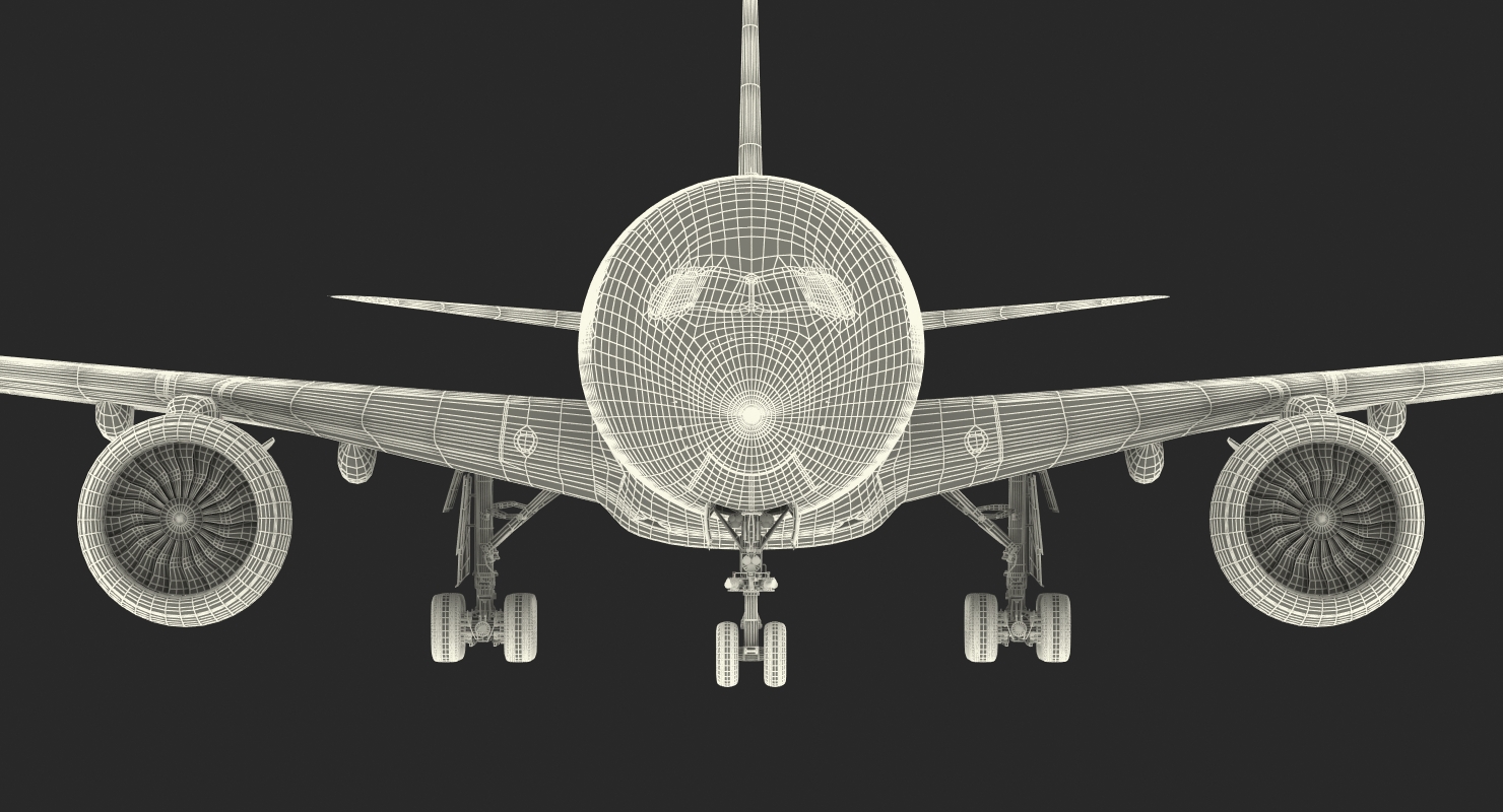 3D Airbus A350 1000 Emirates Air Line Rigged