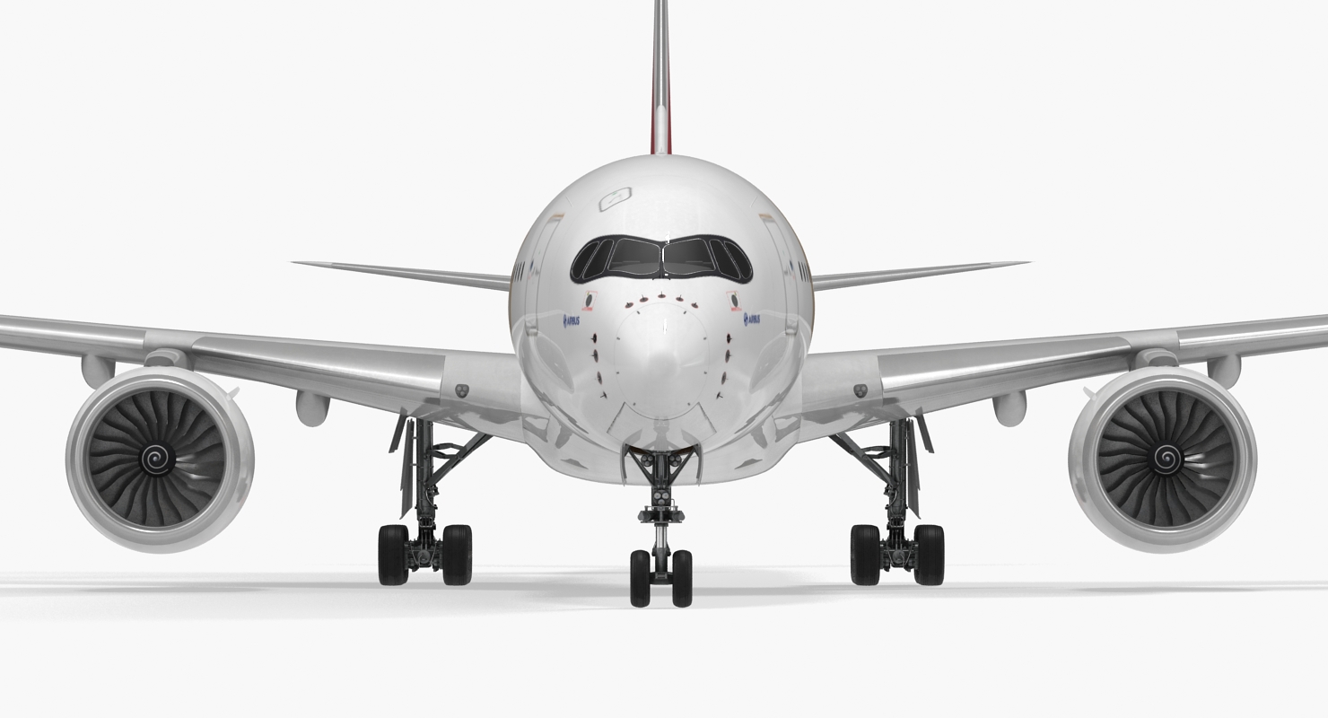 3D Airbus A350 1000 Emirates Air Line Rigged