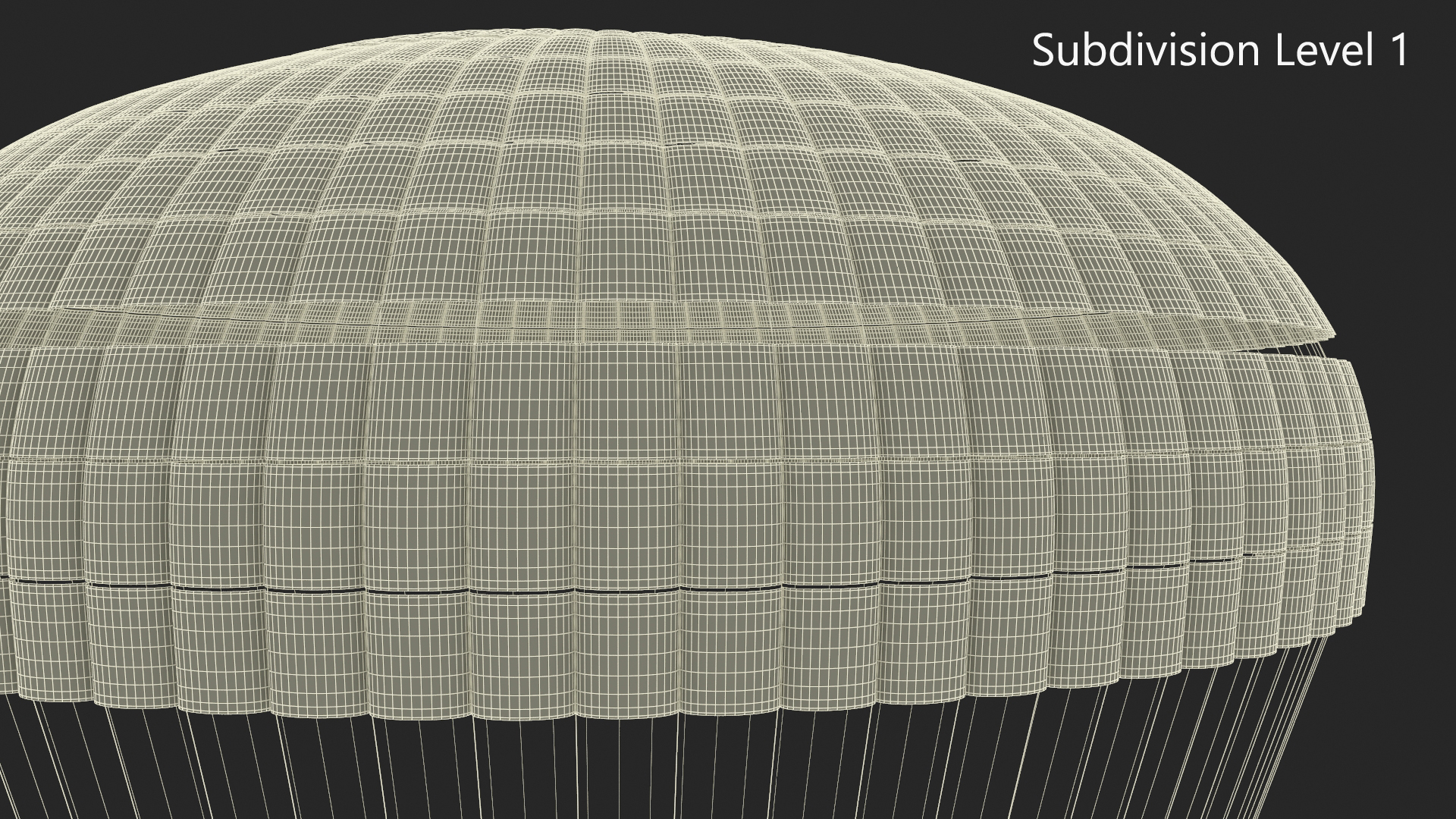 3D Triple Subscale Parachute White