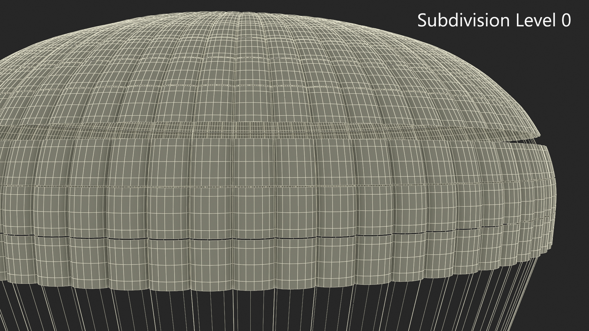 3D Triple Subscale Parachute White