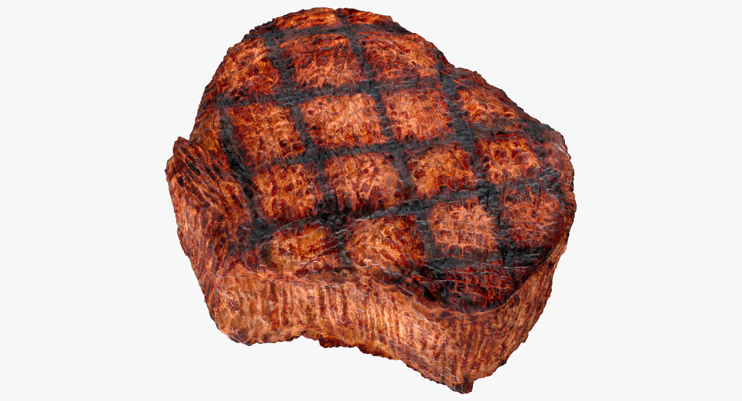 3D Grilled Beef Strip Steak Bone Out model