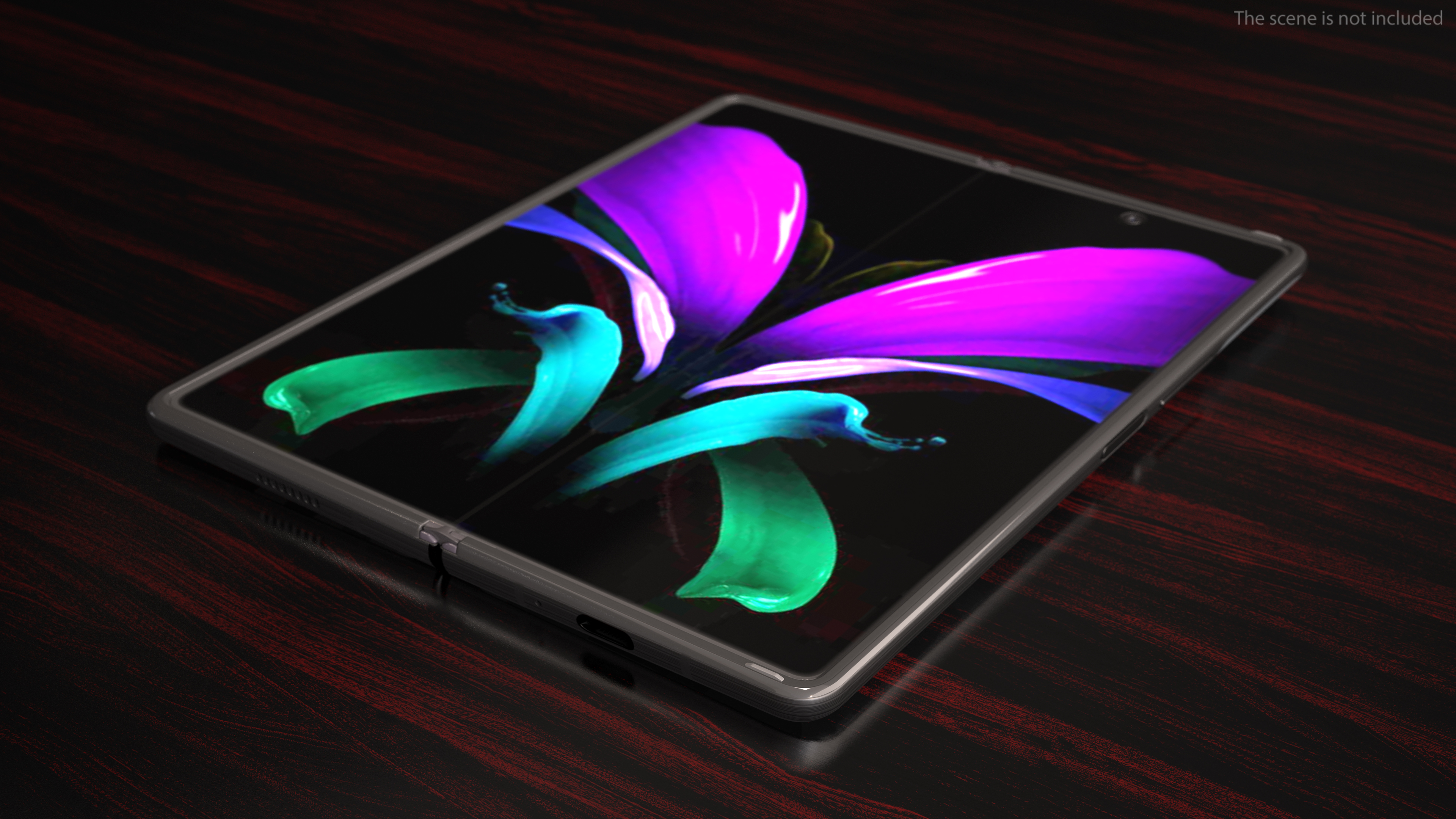 Samsung Z Fold 2 Black Rigged 3D model
