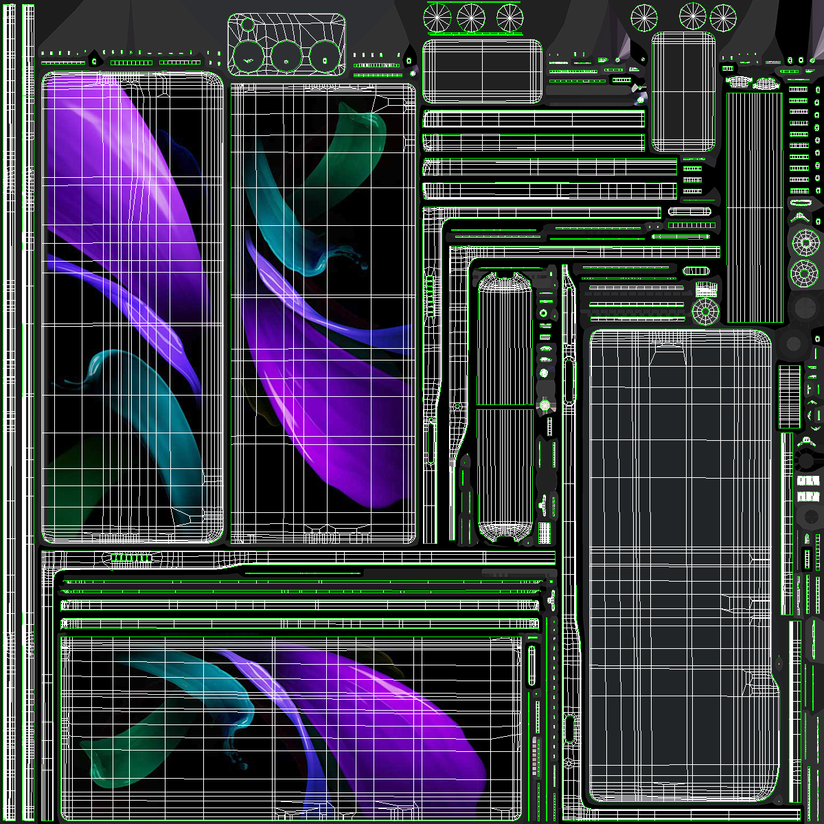 Samsung Z Fold 2 Black Rigged 3D model