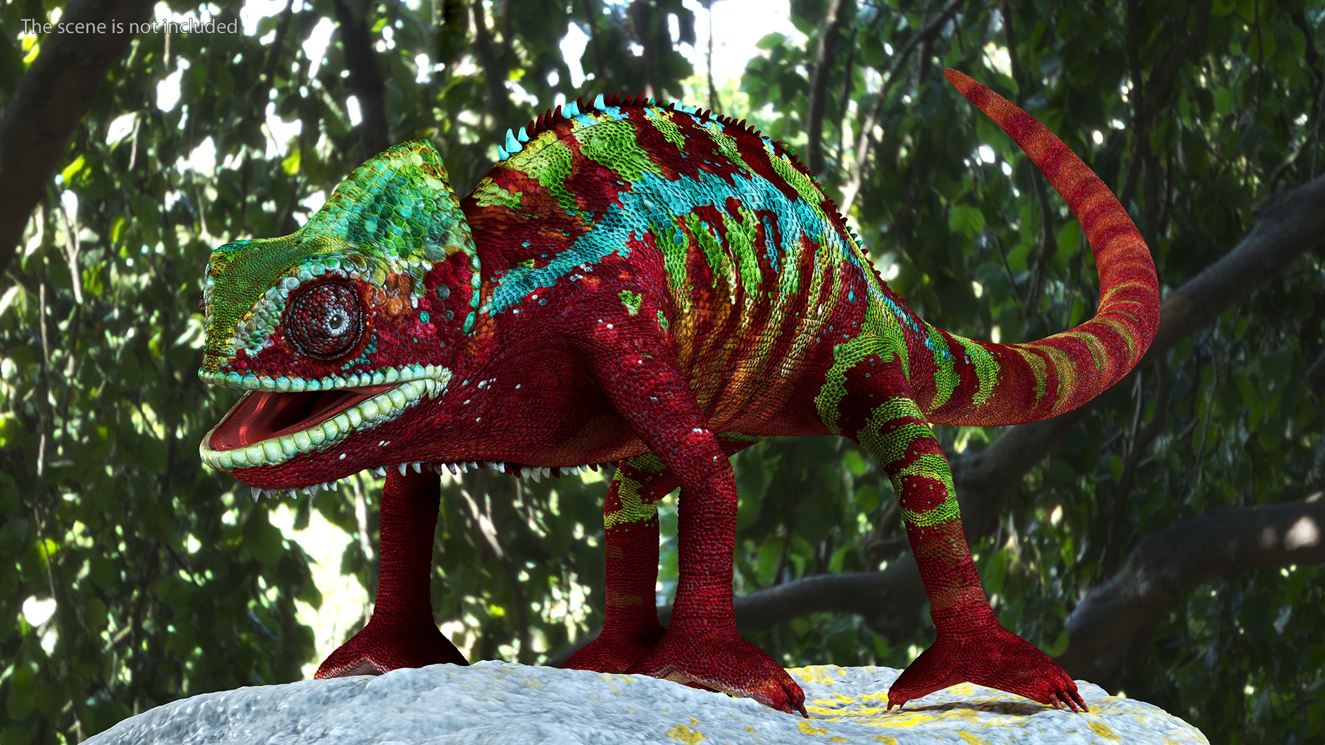 Chameleon Red Rigged for Cinema 4D 3D model