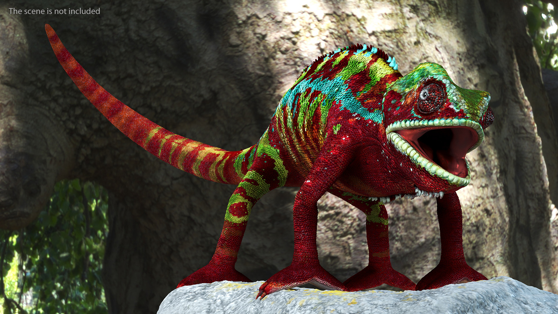Chameleon Red Rigged for Cinema 4D 3D model