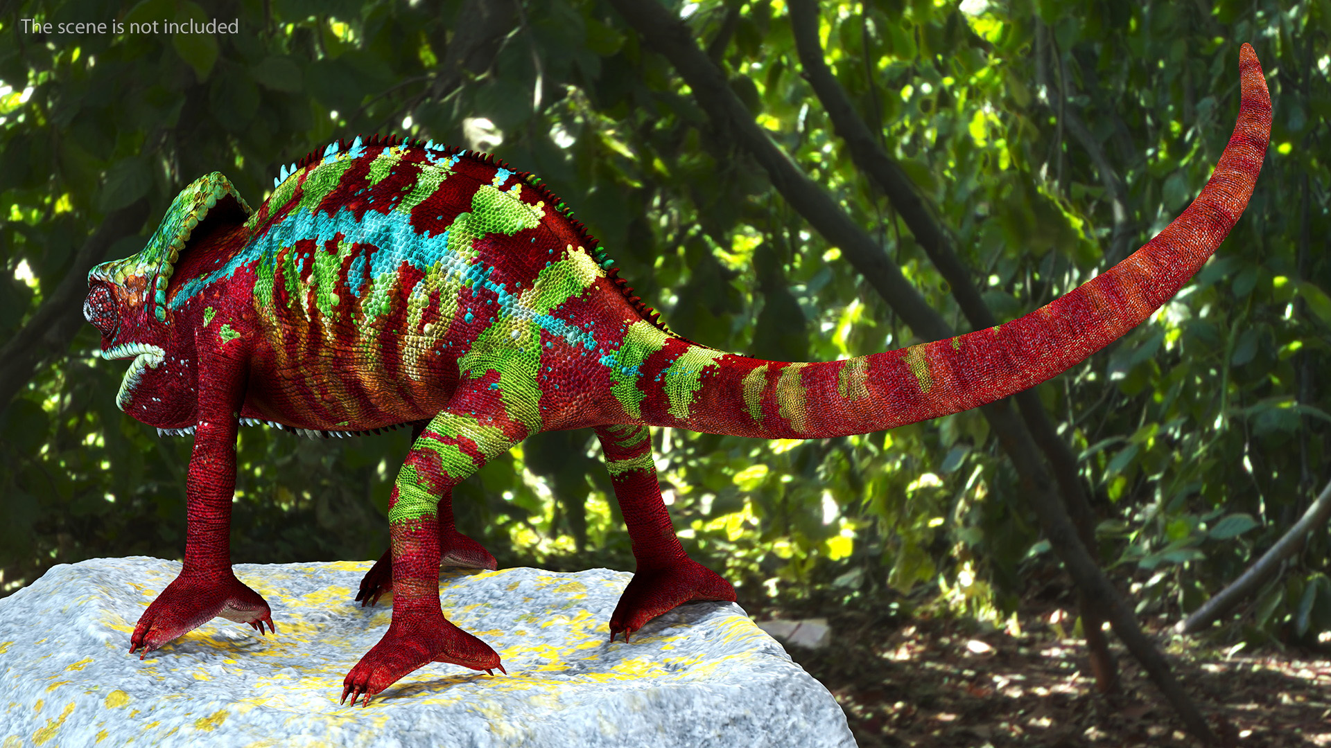 Chameleon Red Rigged for Cinema 4D 3D model