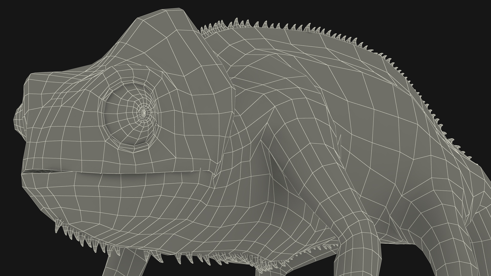 Chameleon Red Rigged for Cinema 4D 3D model