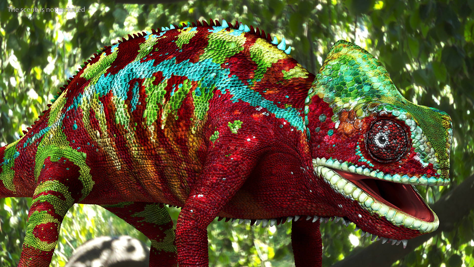Chameleon Red Rigged for Cinema 4D 3D model