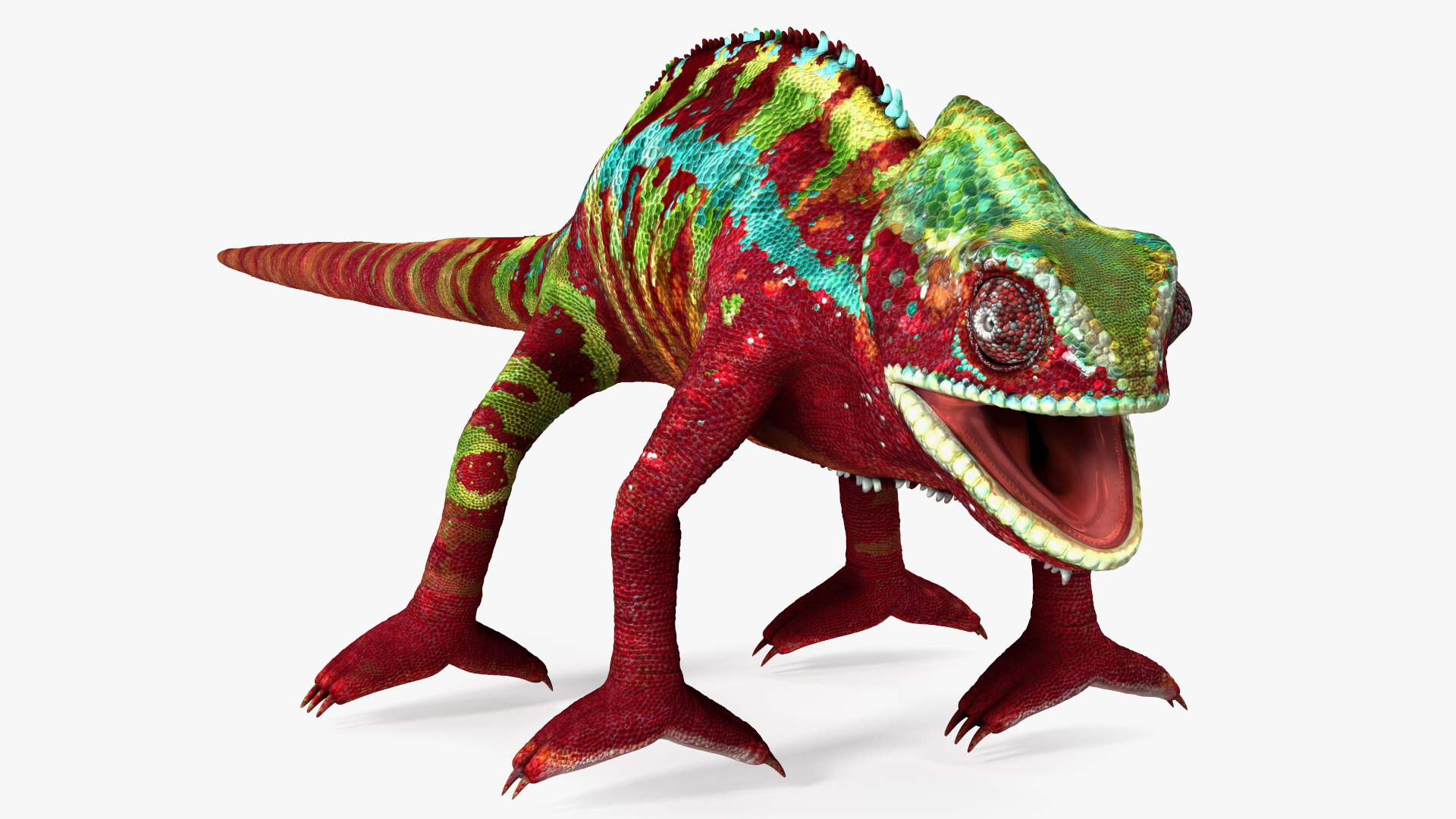 Chameleon Red Rigged for Cinema 4D 3D model
