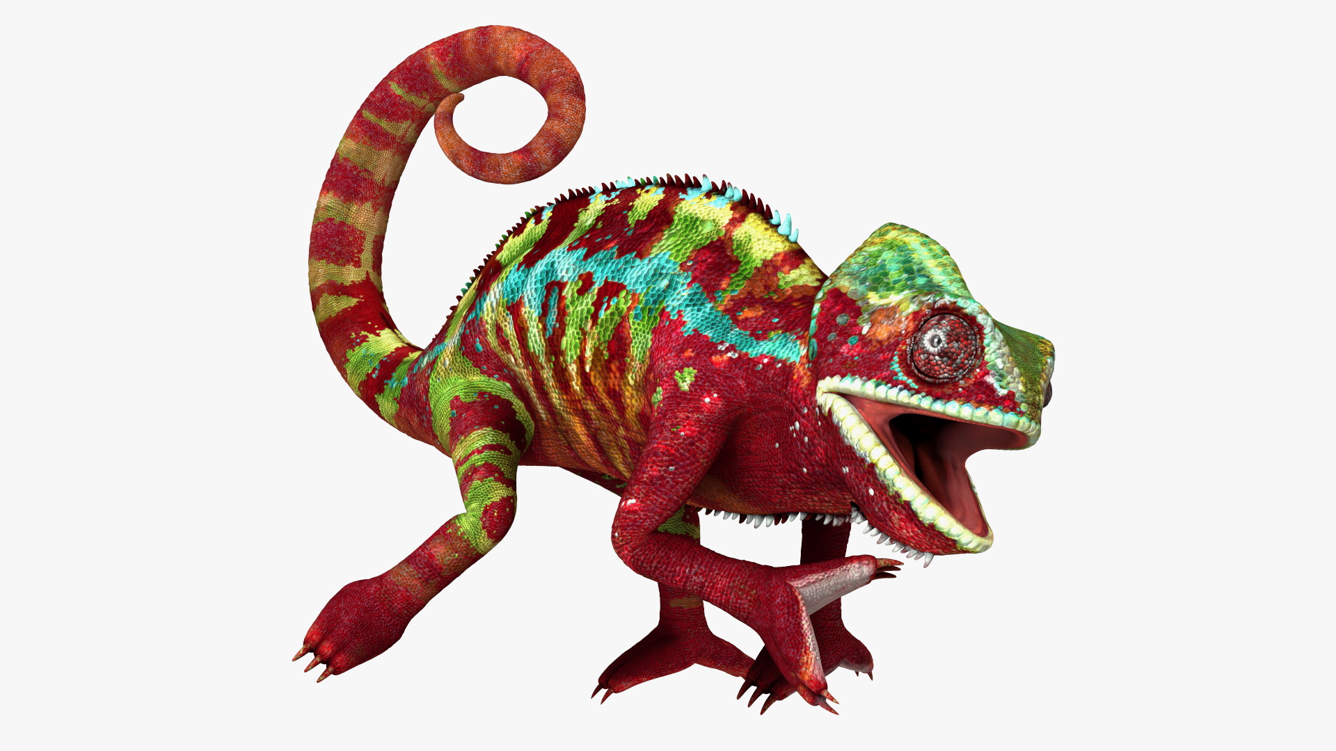 Chameleon Red Rigged for Cinema 4D 3D model