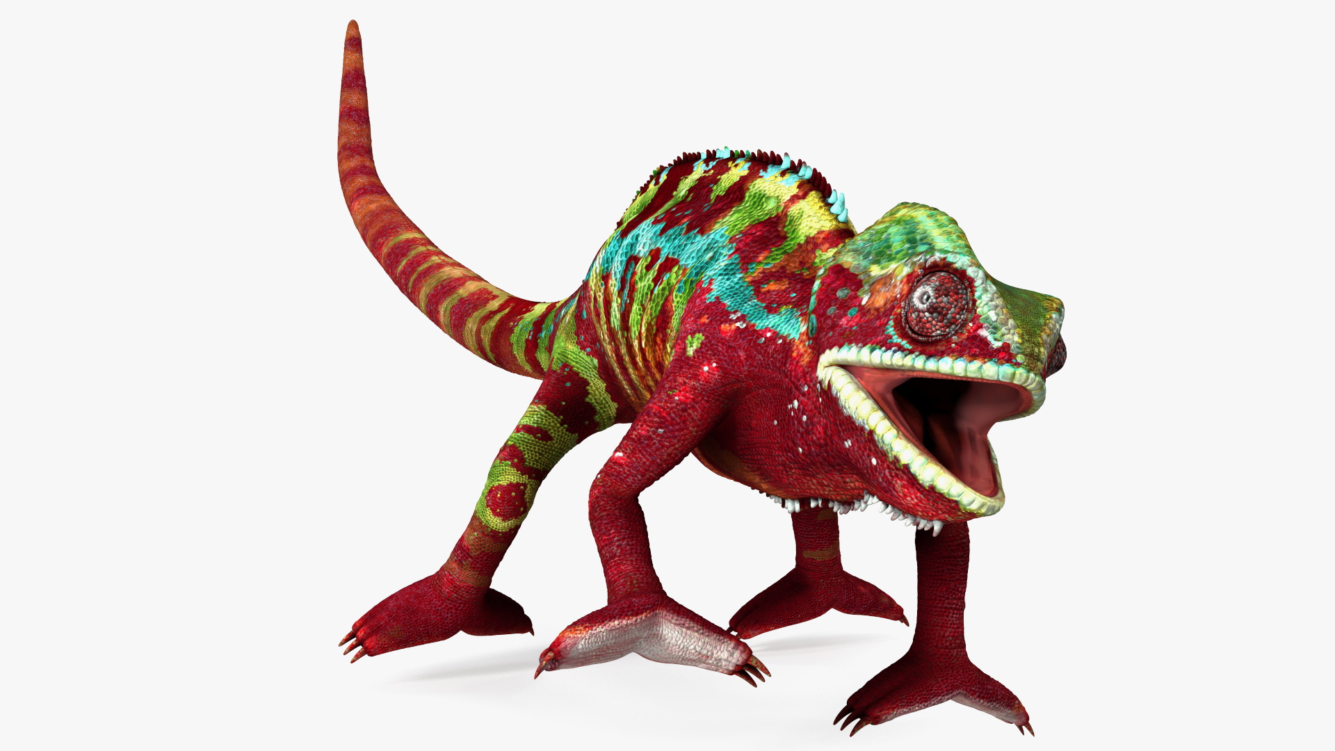 Chameleon Red Rigged for Cinema 4D 3D model