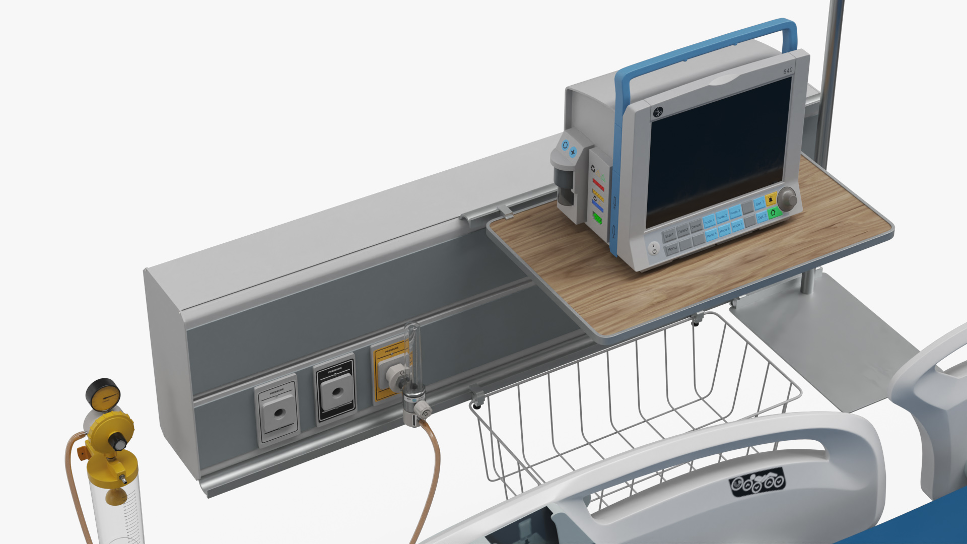 Motorized Patient Bed with Oxygen Console - view 7