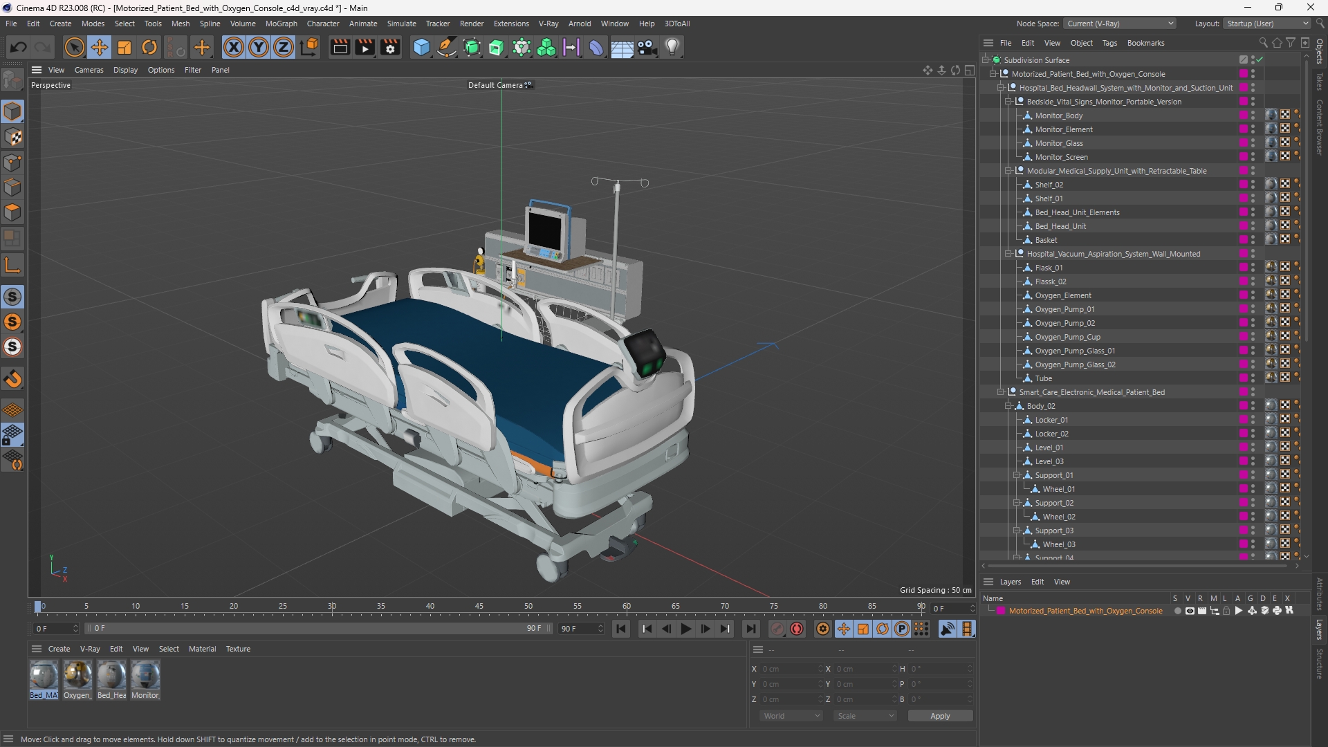 Motorized Patient Bed with Oxygen Console - view 12