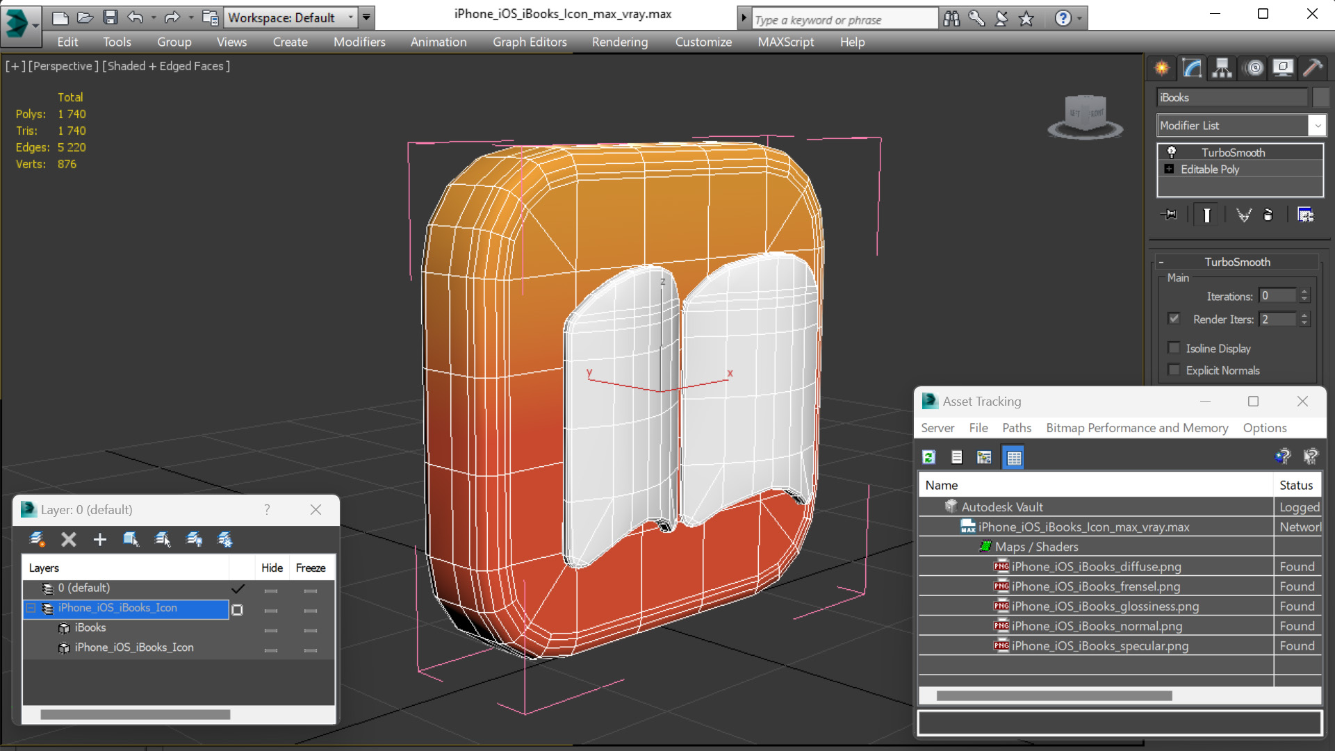 iPhone iOS iBooks Icon 3D
