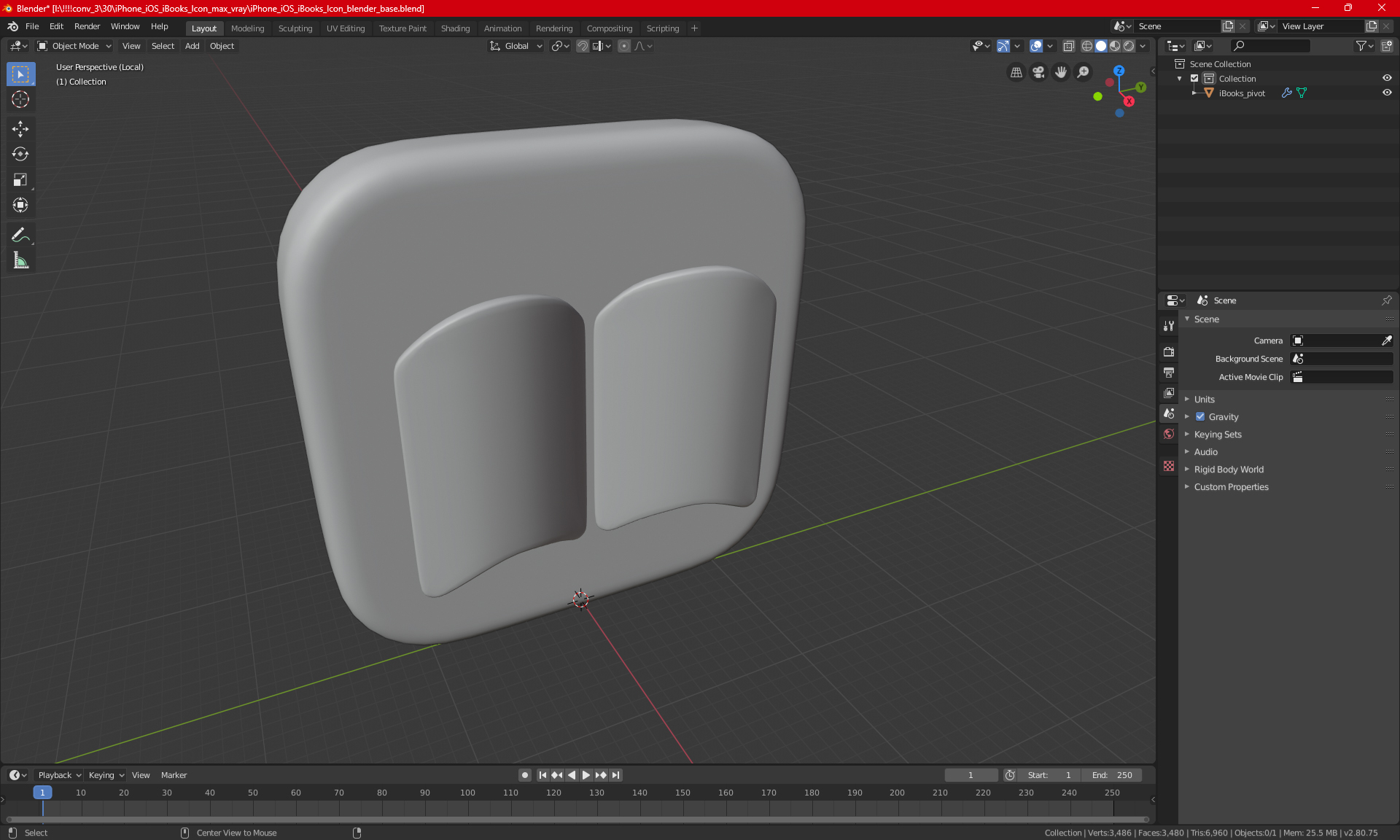 iPhone iOS iBooks Icon 3D
