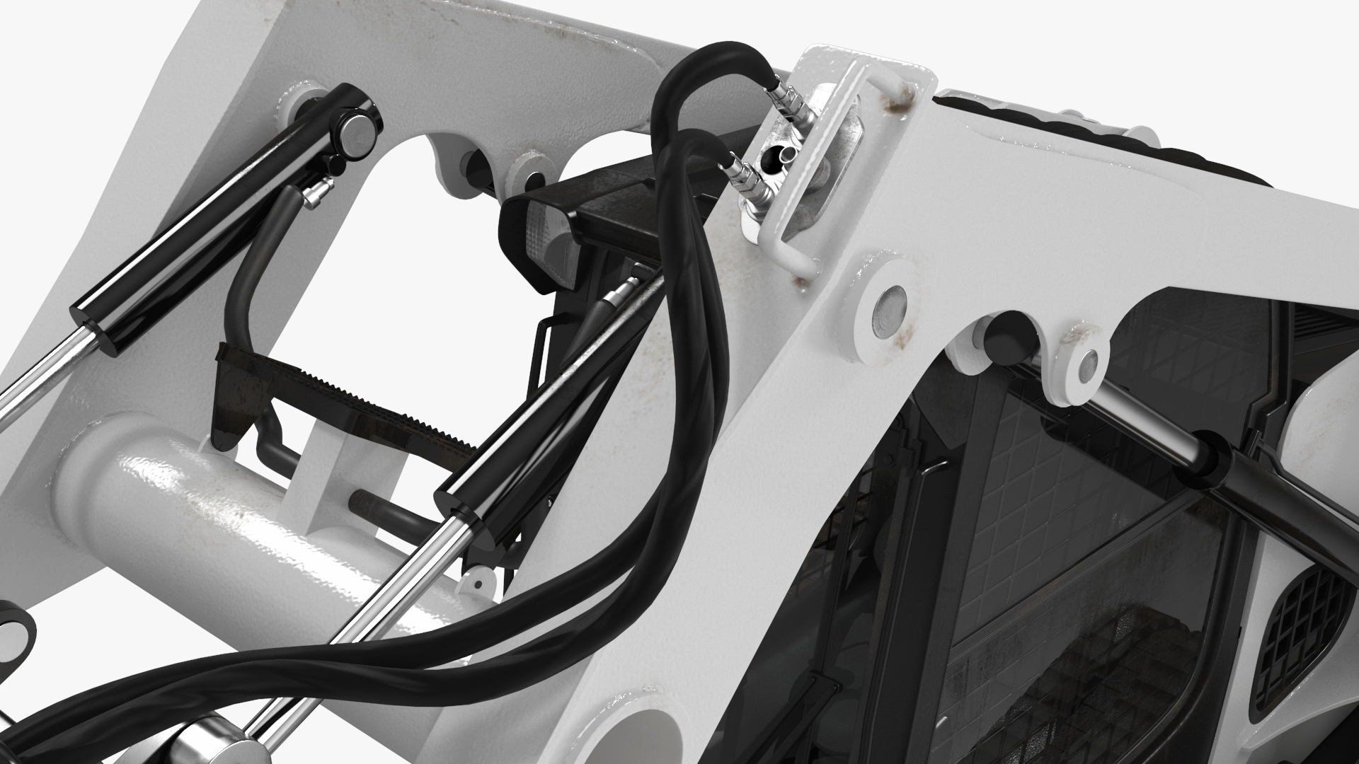 Track Skid Steer with Post Hole Auger Rigged 3D model