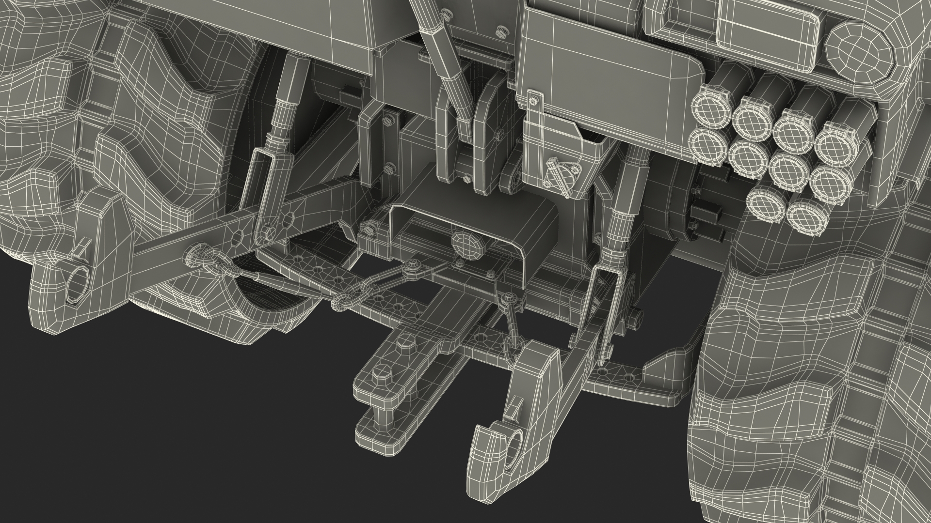 3D model New Holland TK4 Crawler Cabin Dirty