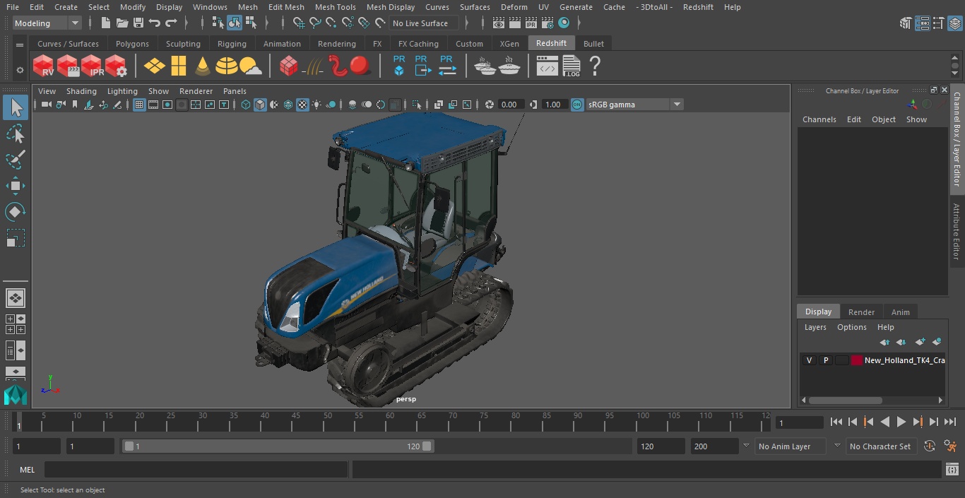 3D model New Holland TK4 Crawler Cabin Dirty