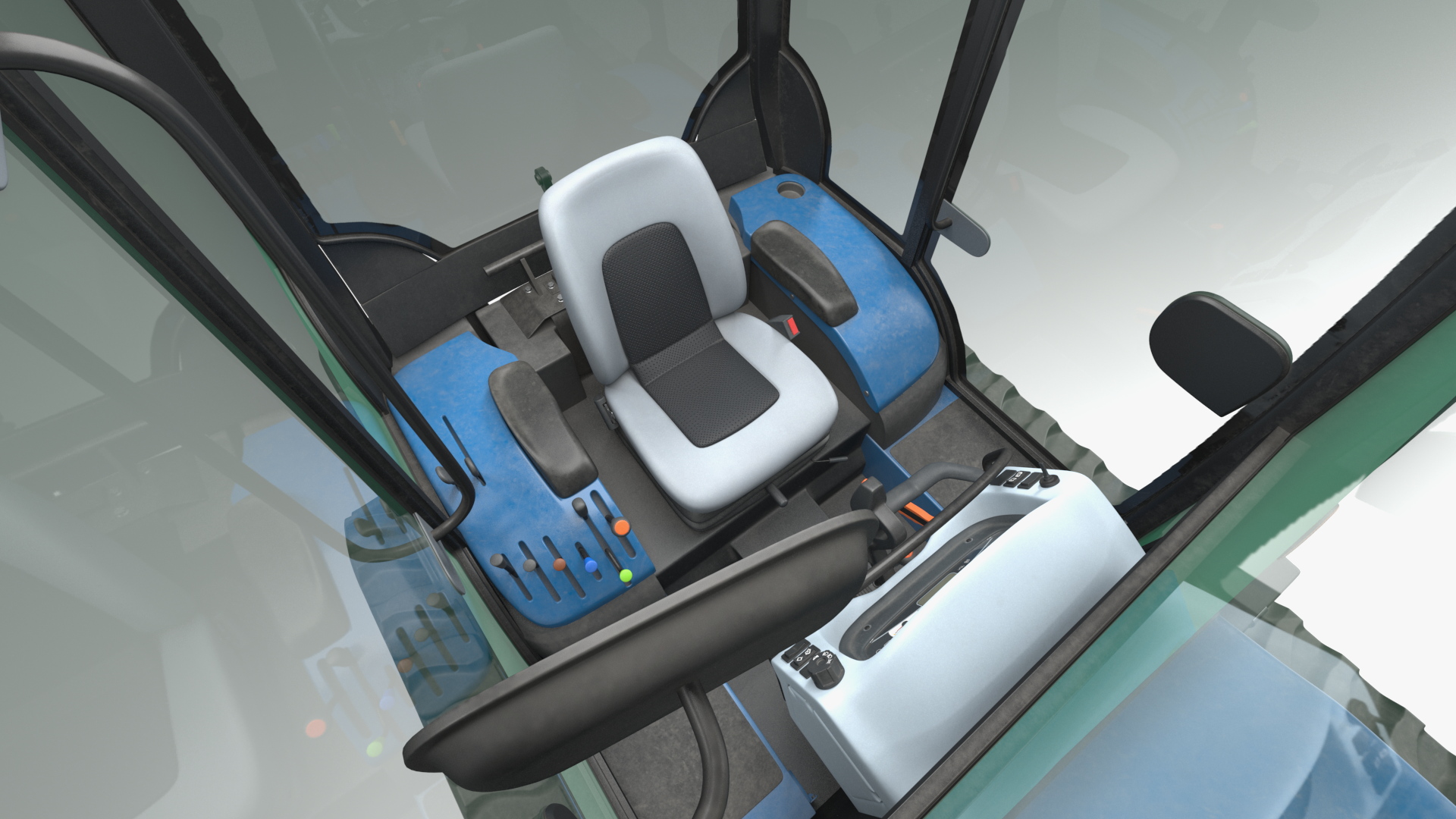 3D model New Holland TK4 Crawler Cabin Dirty