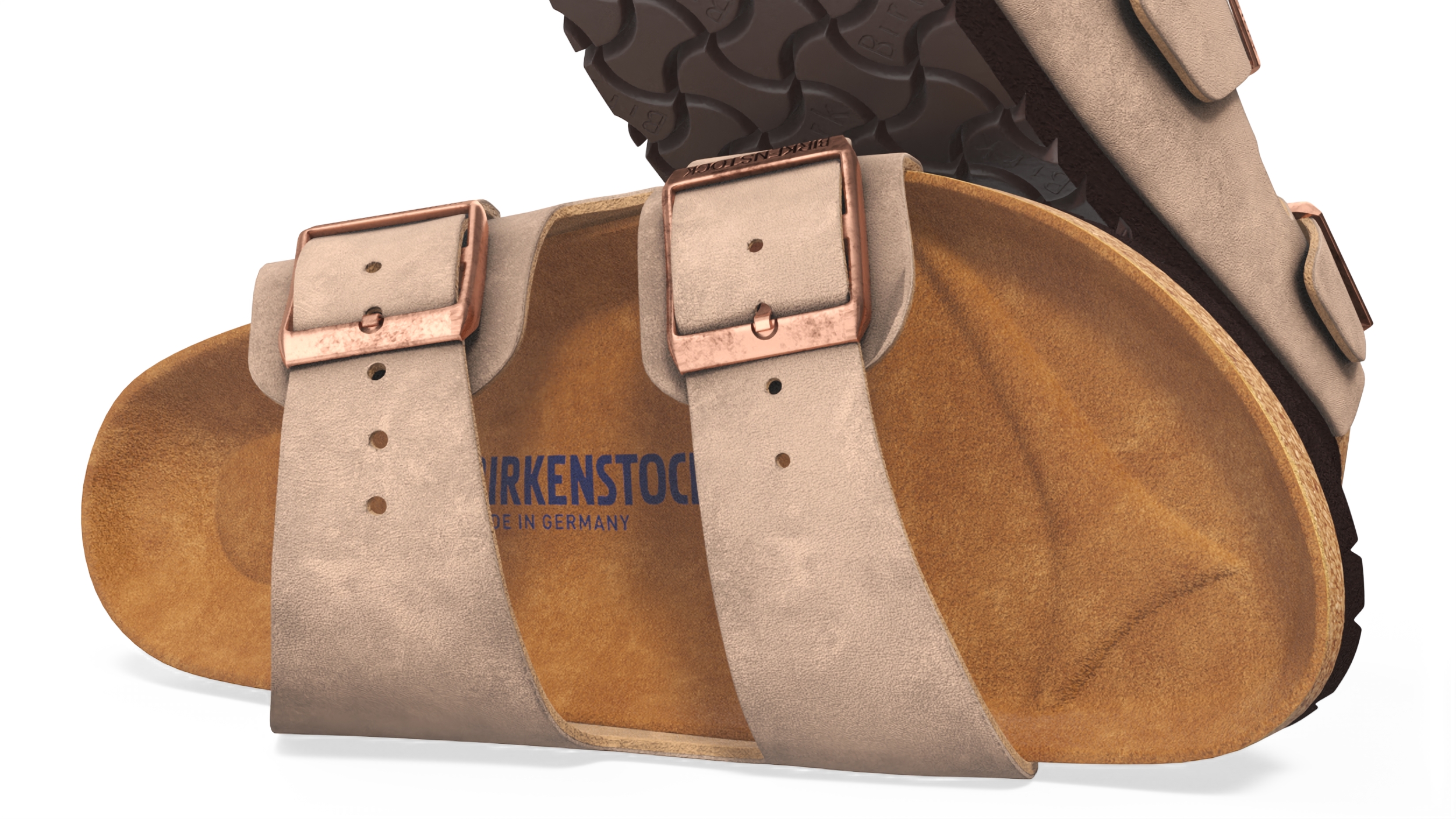 3D model Man Soft Footbed Sandals Brown