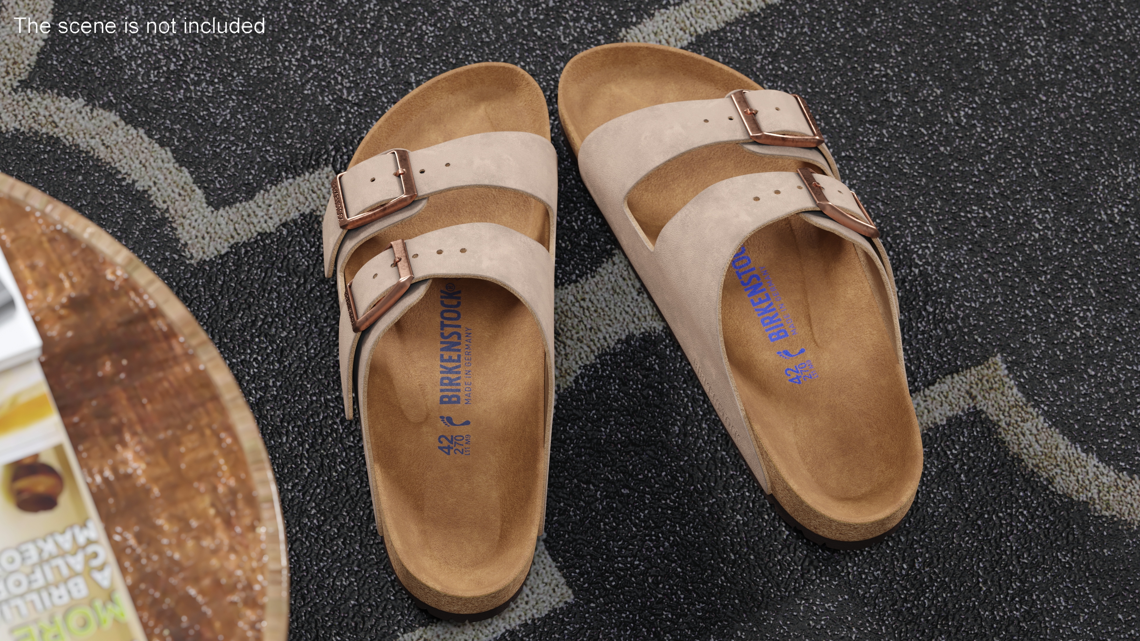 3D model Man Soft Footbed Sandals Brown