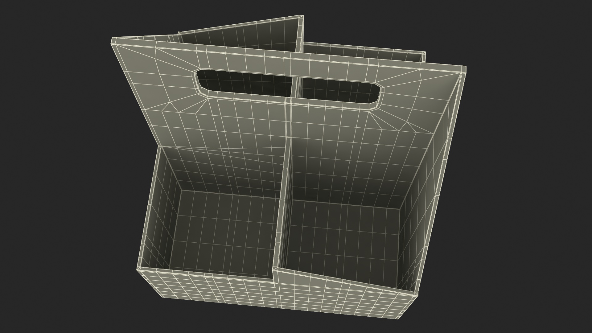 3D Kraft 4 Cup Carrier with Handle