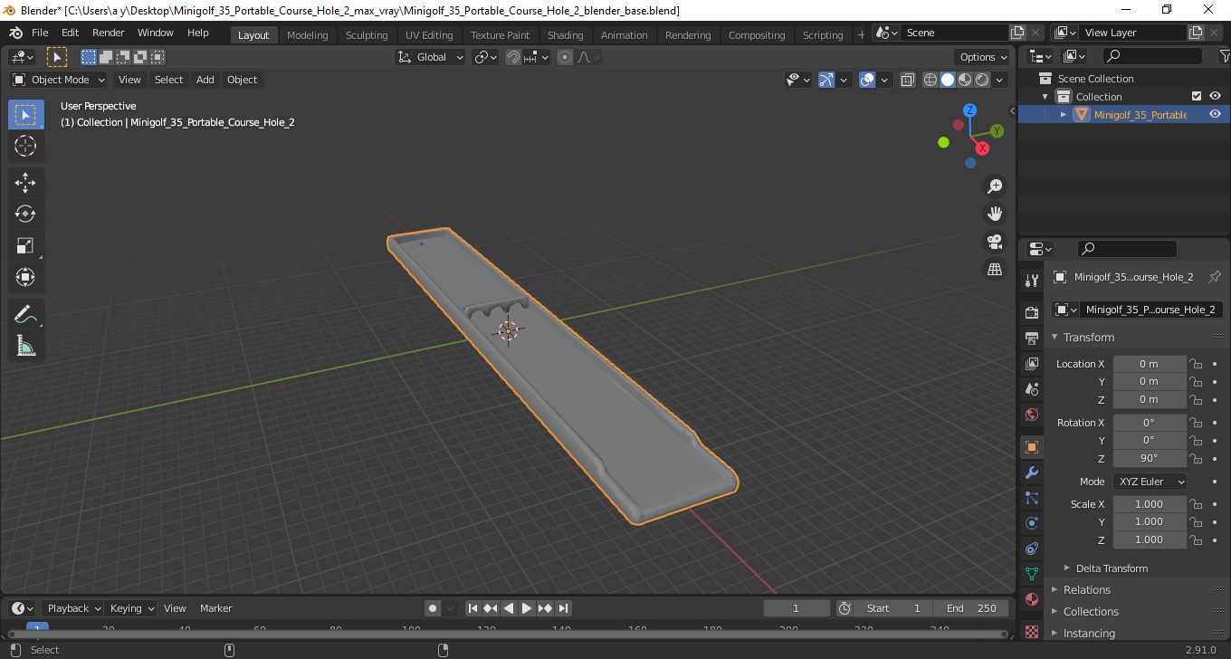 Minigolf 35 Portable Course Hole 2 3D model