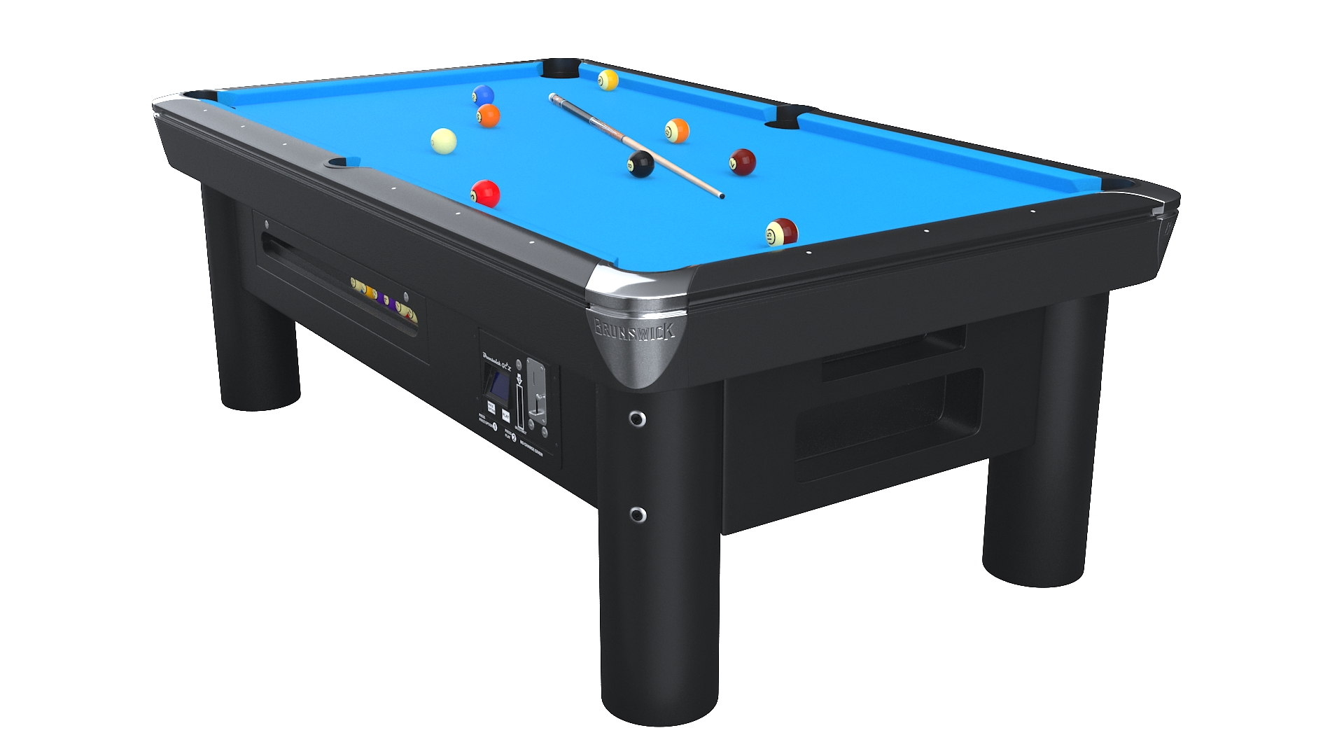 3D Commercial Public Pool Table Brunswick Blue model
