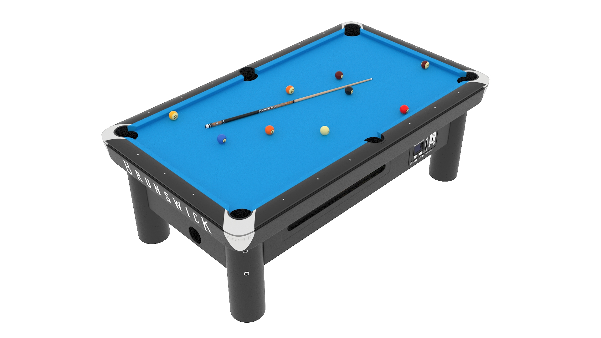 3D Commercial Public Pool Table Brunswick Blue model