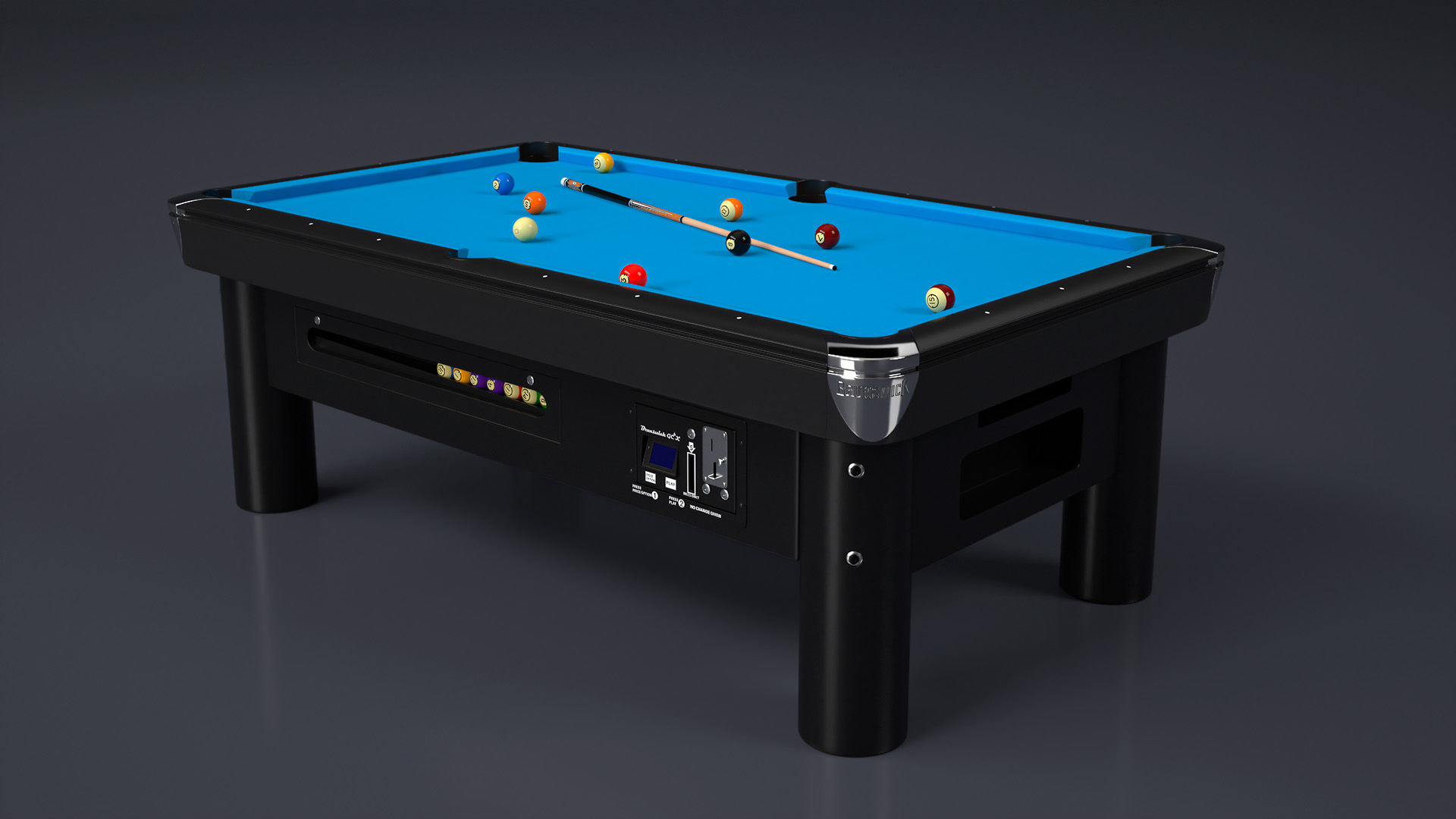 3D Commercial Public Pool Table Brunswick Blue model