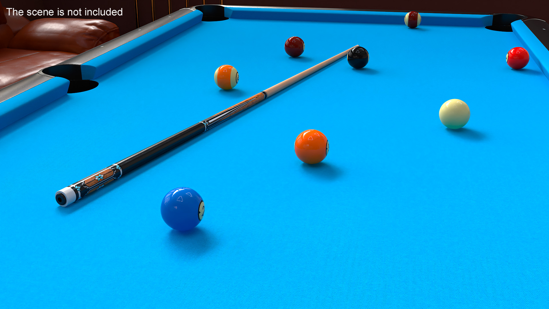 3D Commercial Public Pool Table Brunswick Blue model