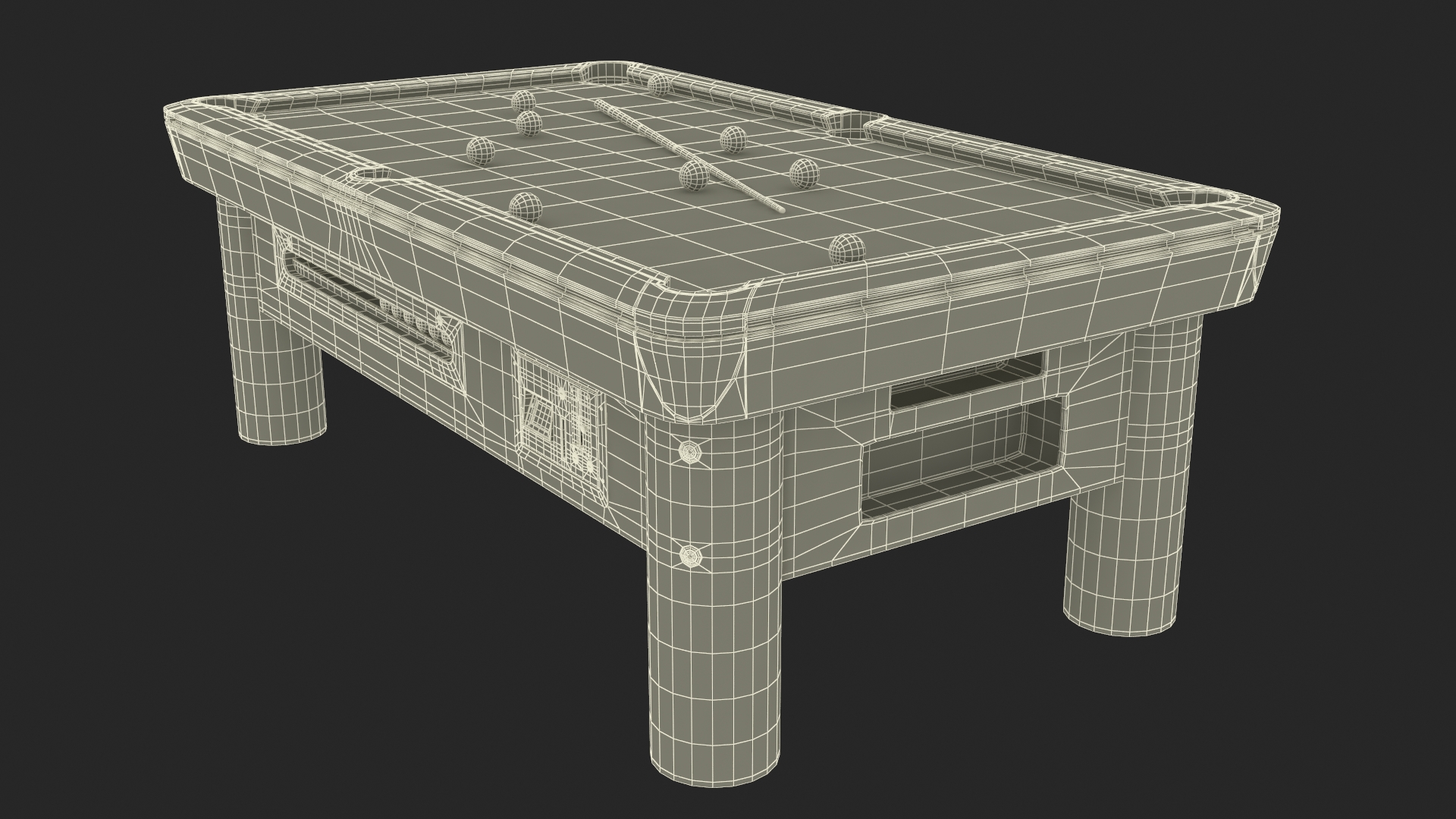 3D Commercial Public Pool Table Brunswick Blue model