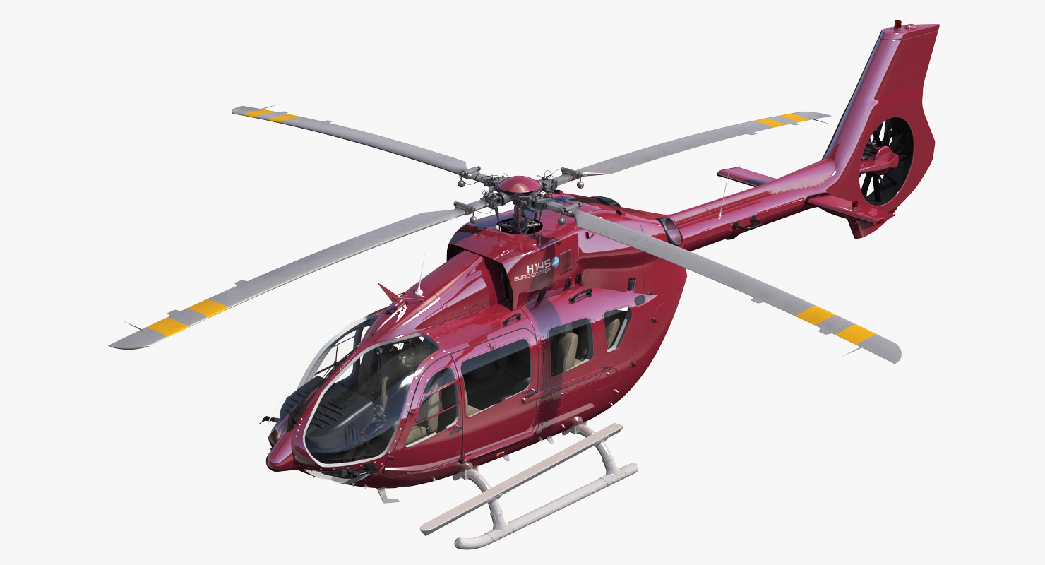 3D Airbus Helicopters H145 with Cockpit Rigged model