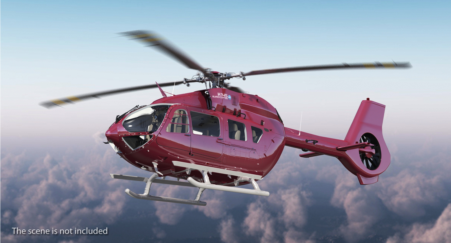 3D Airbus Helicopters H145 with Cockpit Rigged model