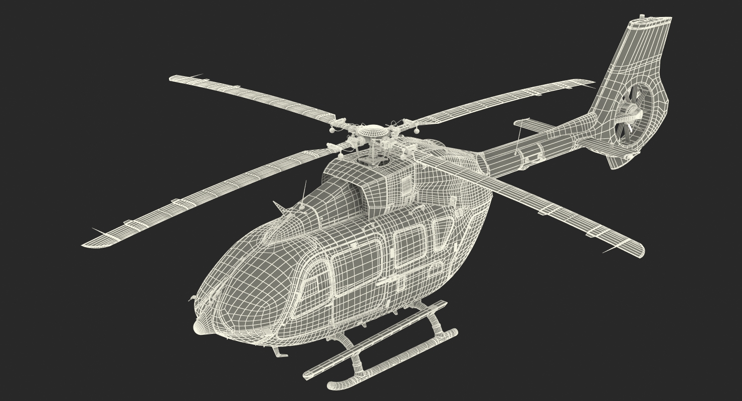 3D Airbus Helicopters H145 with Cockpit Rigged model