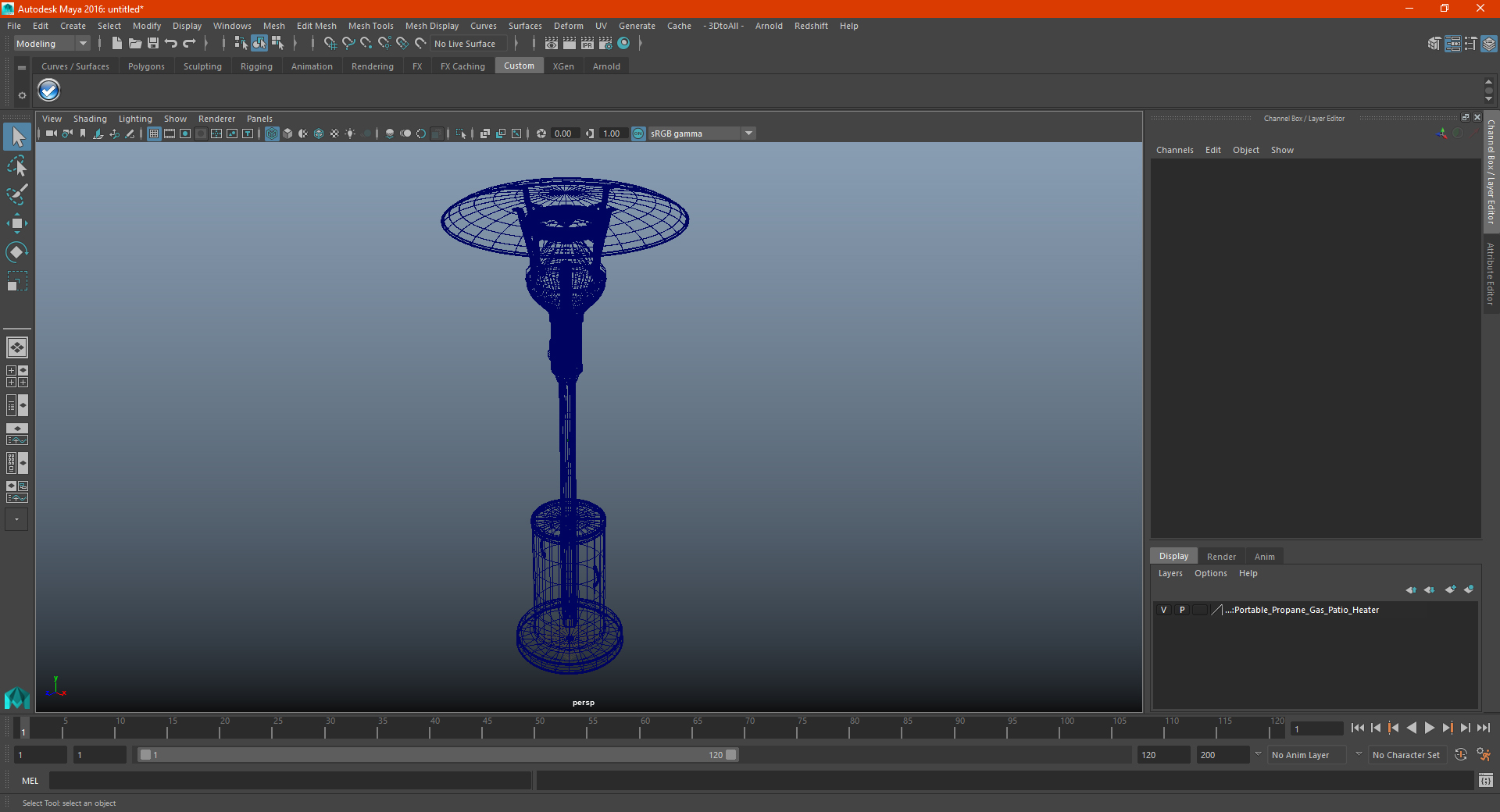 3D Portable Propane Gas Patio Heater model