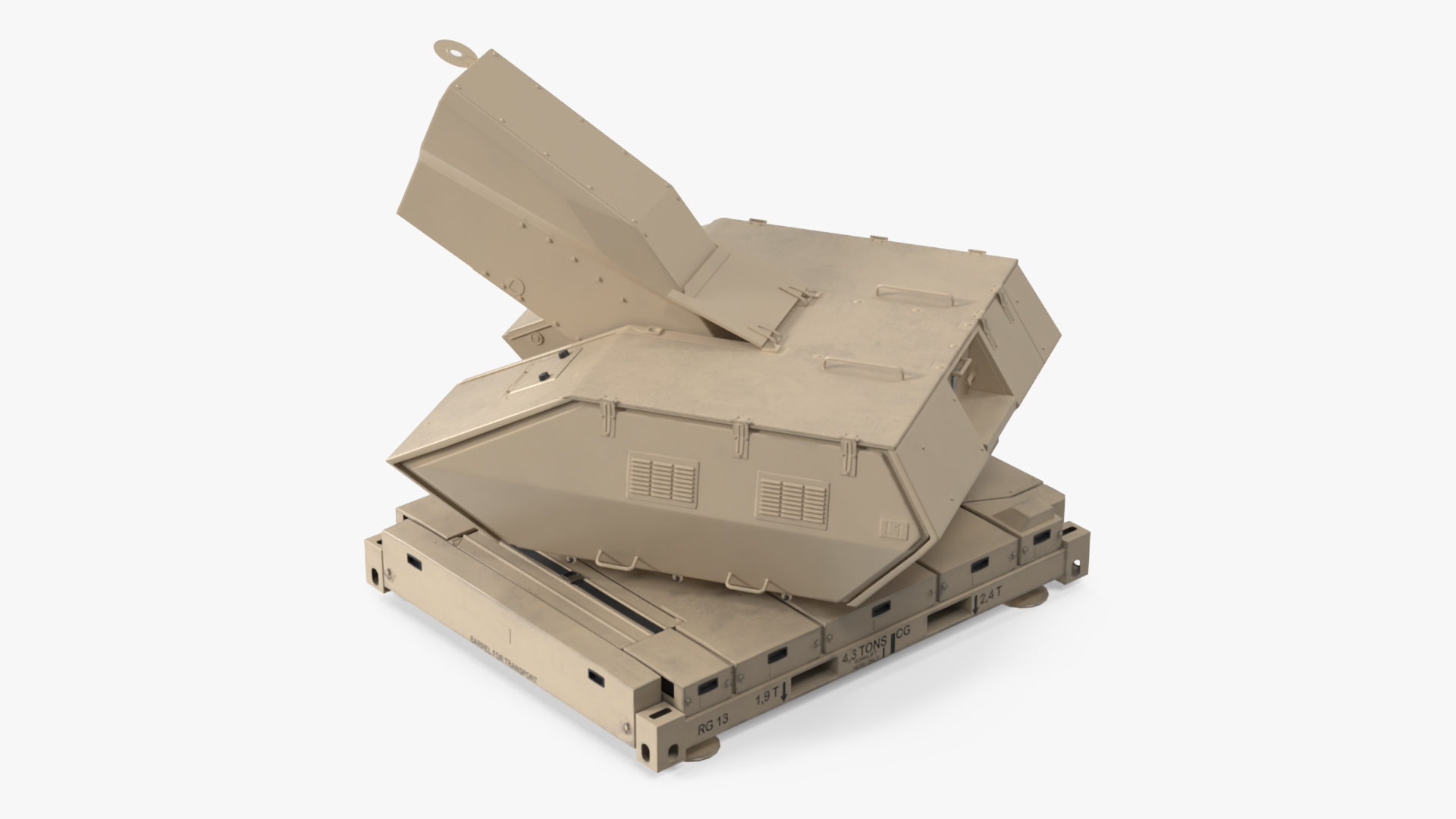 Laser System for Air Defense Sand Camo Rigged for Maya 3D model