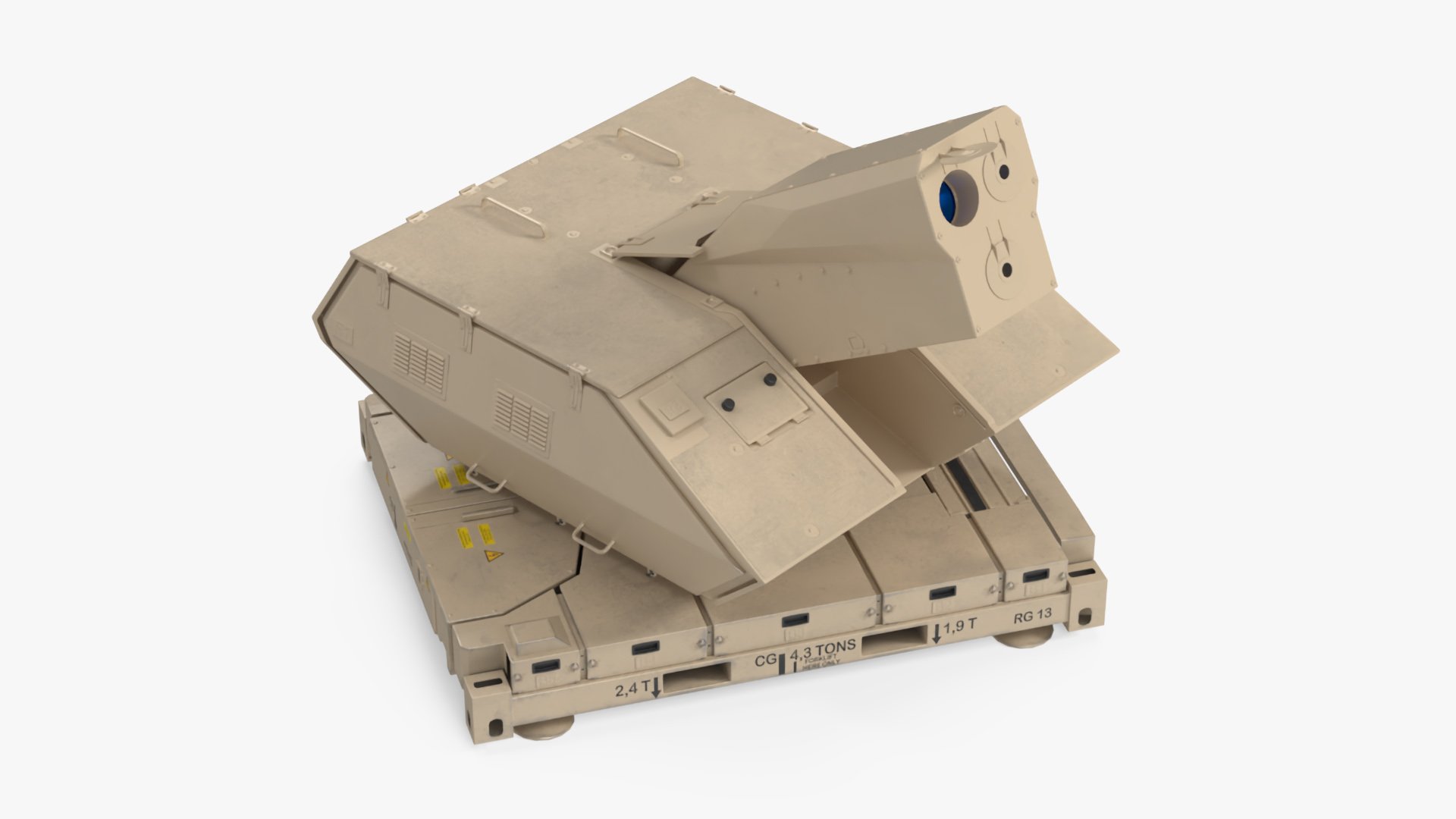 Laser System for Air Defense Sand Camo Rigged for Maya 3D model