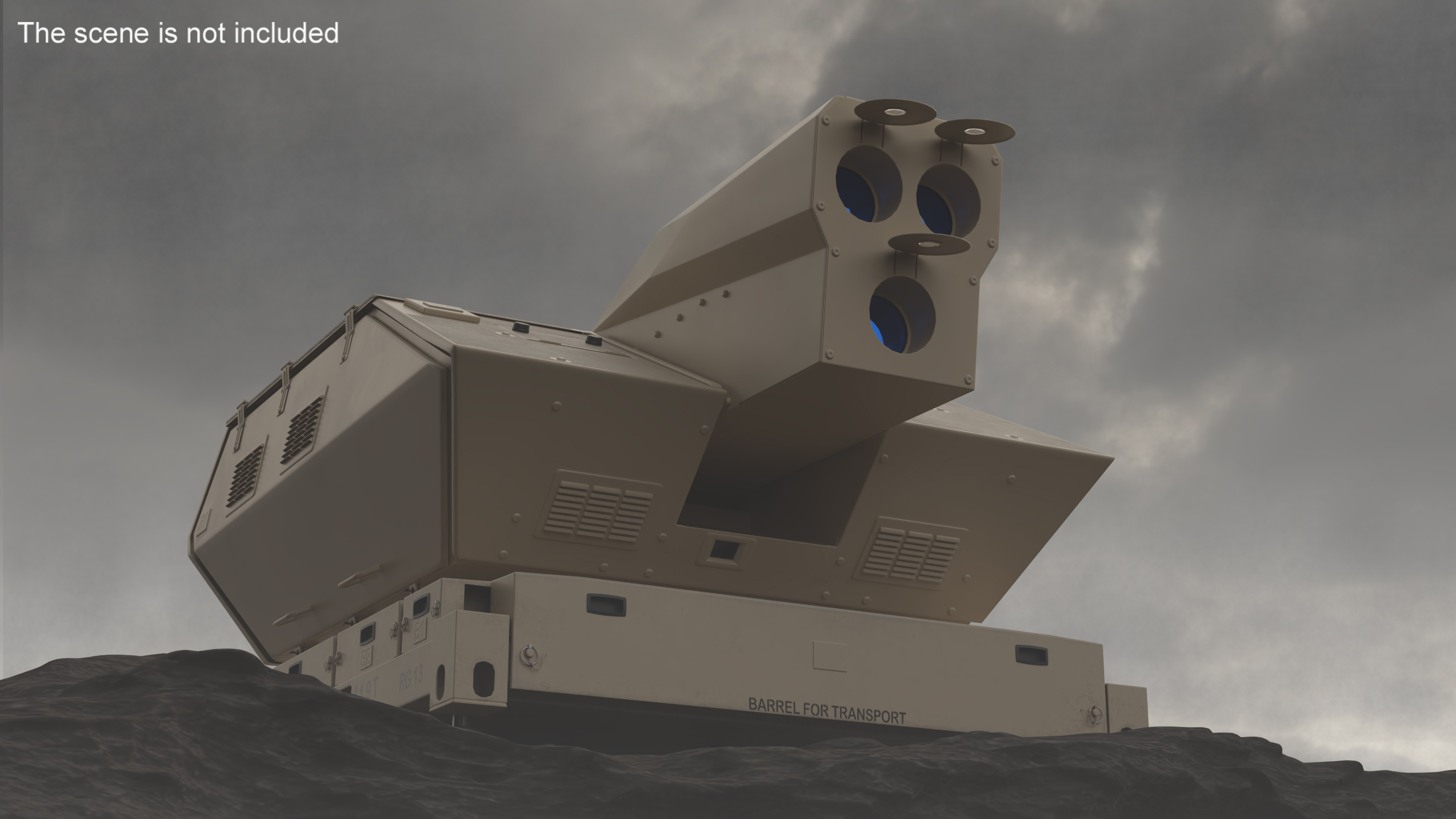 Laser System for Air Defense Sand Camo Rigged for Maya 3D model