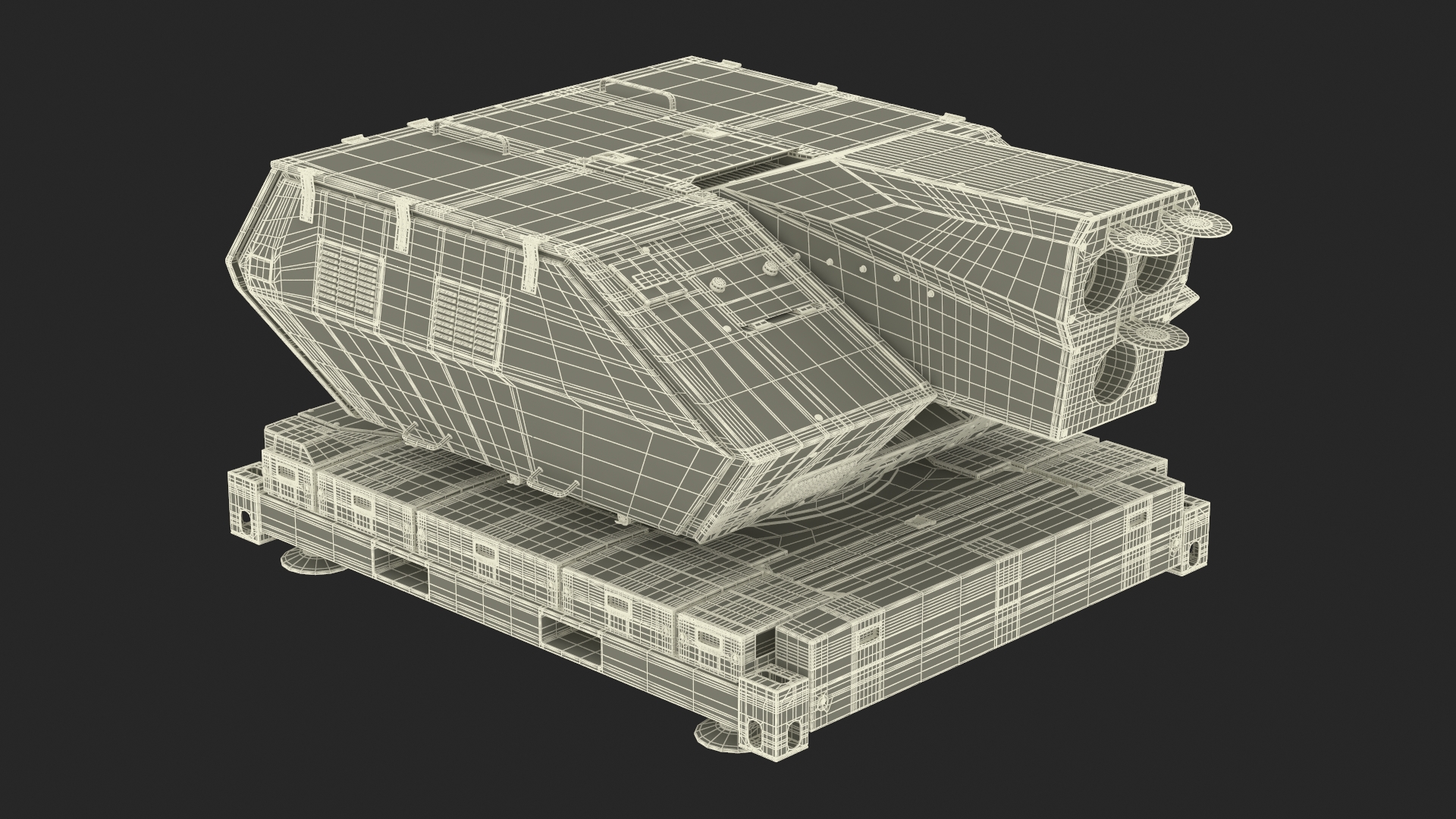 Laser System for Air Defense Sand Camo Rigged for Maya 3D model