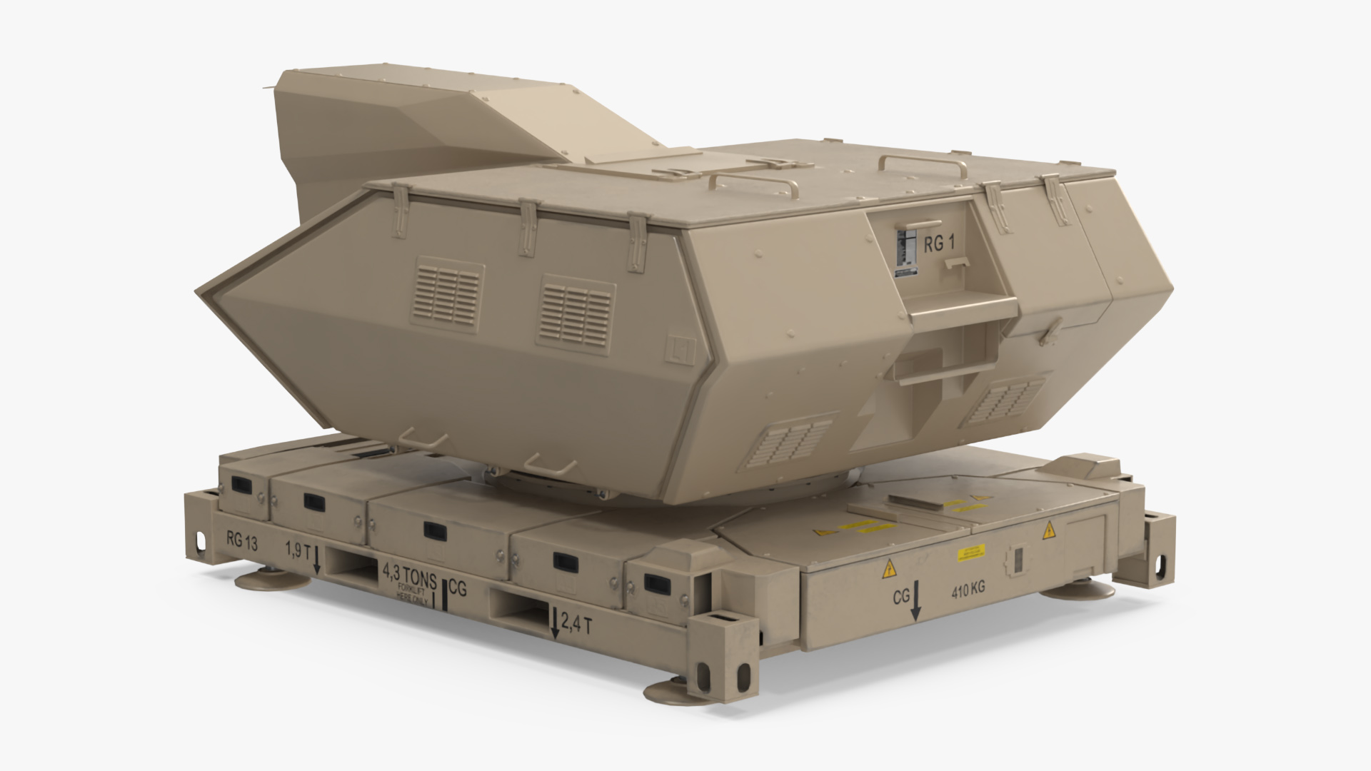 Laser System for Air Defense Sand Camo Rigged for Maya 3D model