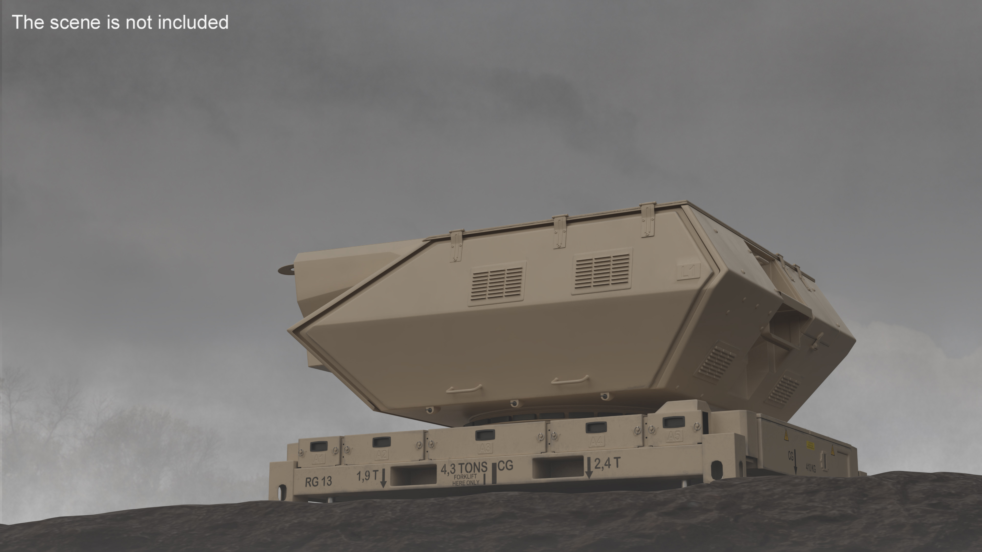 Laser System for Air Defense Sand Camo Rigged for Maya 3D model