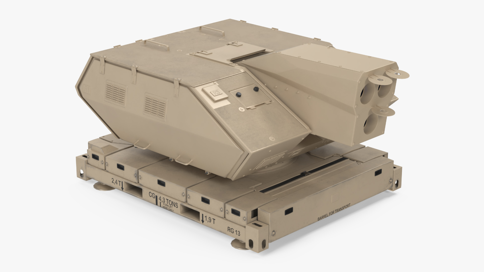 Laser System for Air Defense Sand Camo Rigged for Maya 3D model