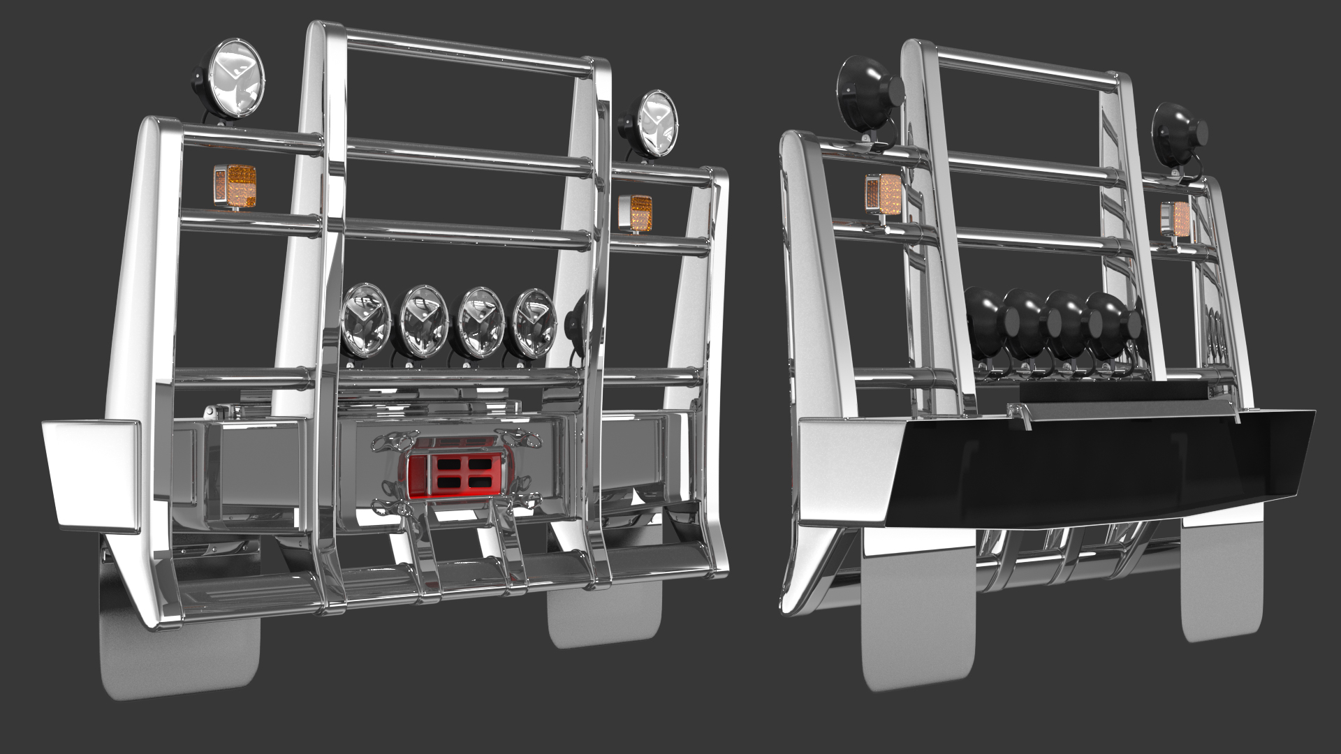 3D Semi Truck Grille Guard model